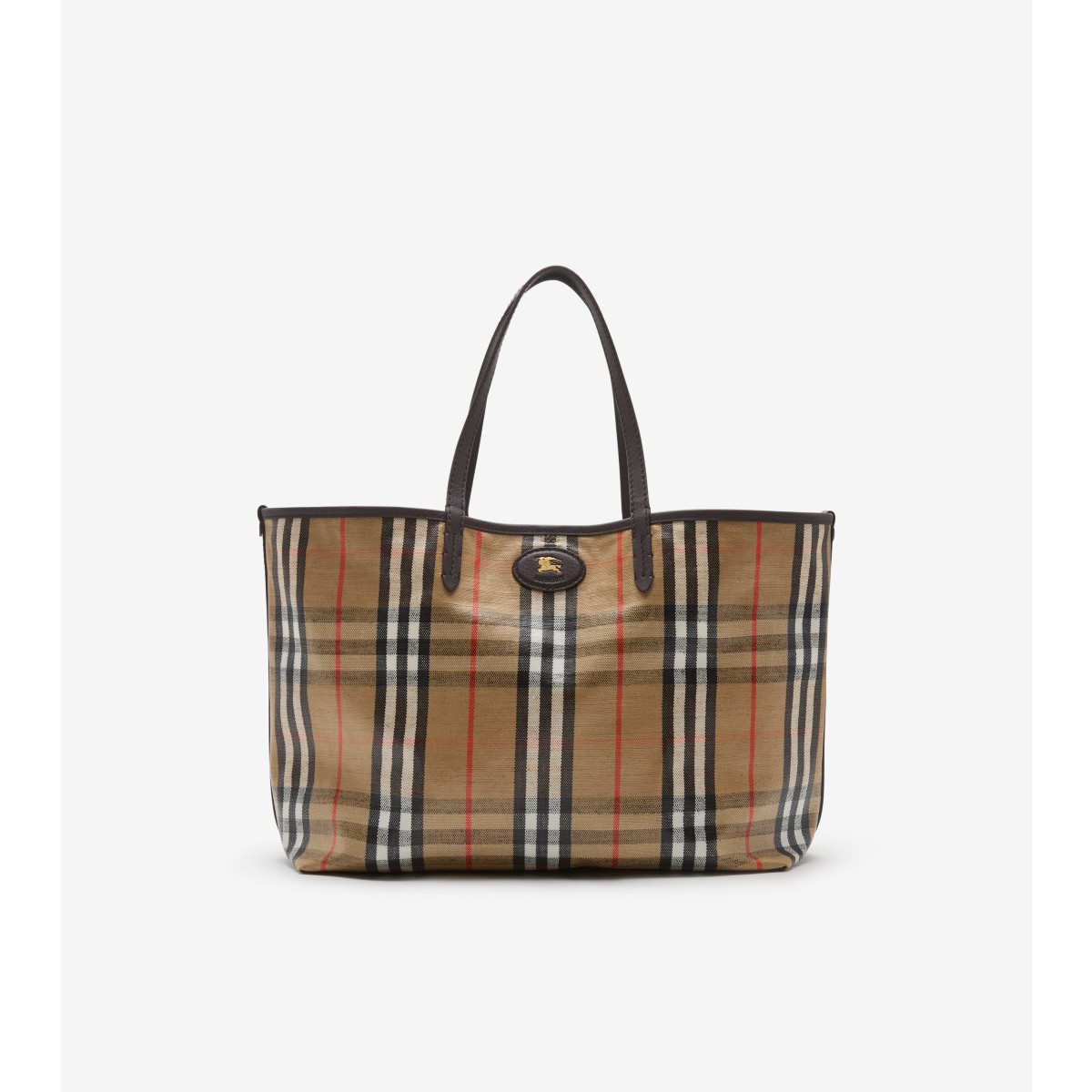 Burberry Medium Tote Bag Highlands Rectangular Check In Brown