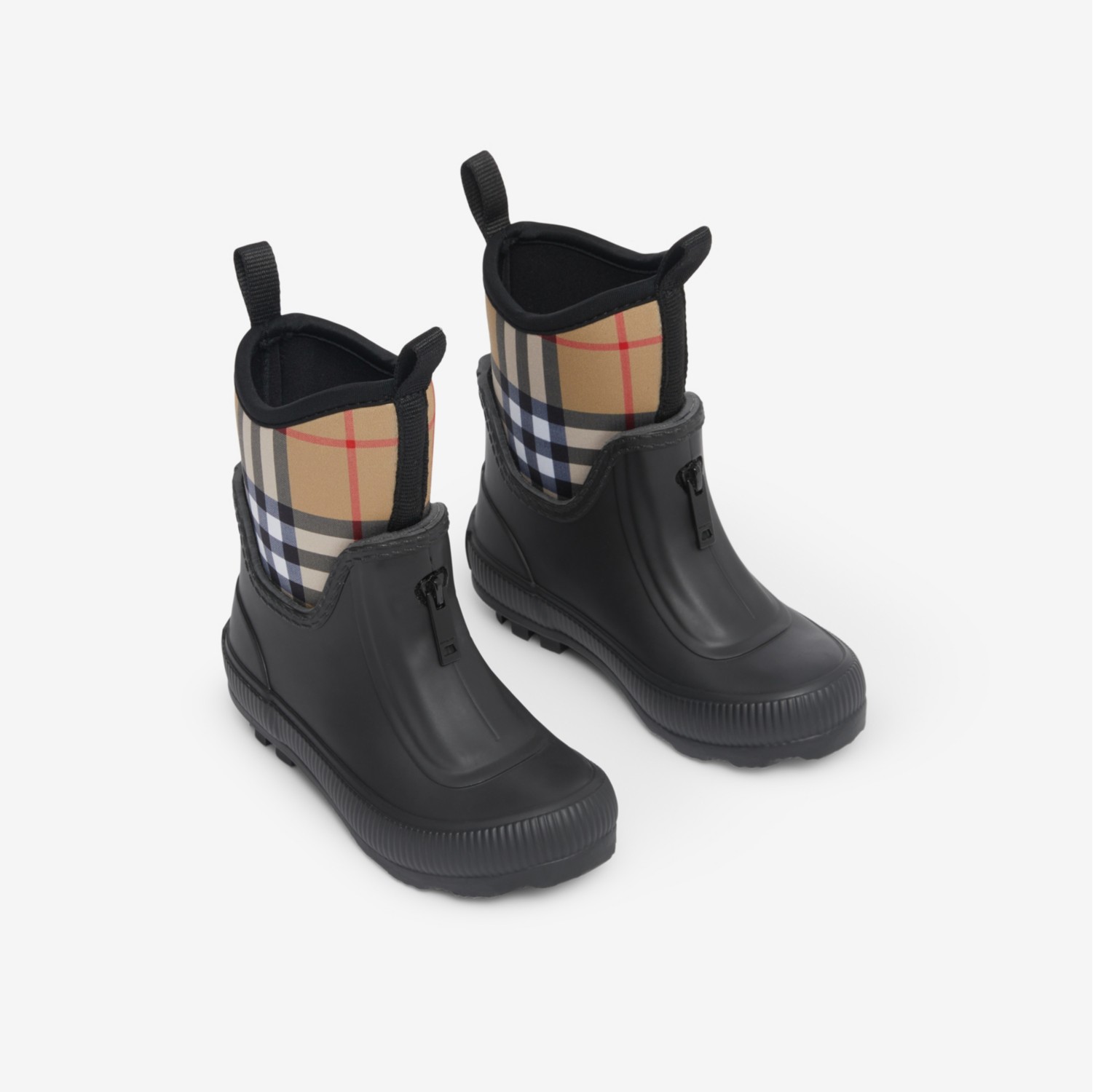 Bottes de pluie en caoutchouc et néoprène Vintage check (Noir) - Enfant |  Site officiel Burberry®