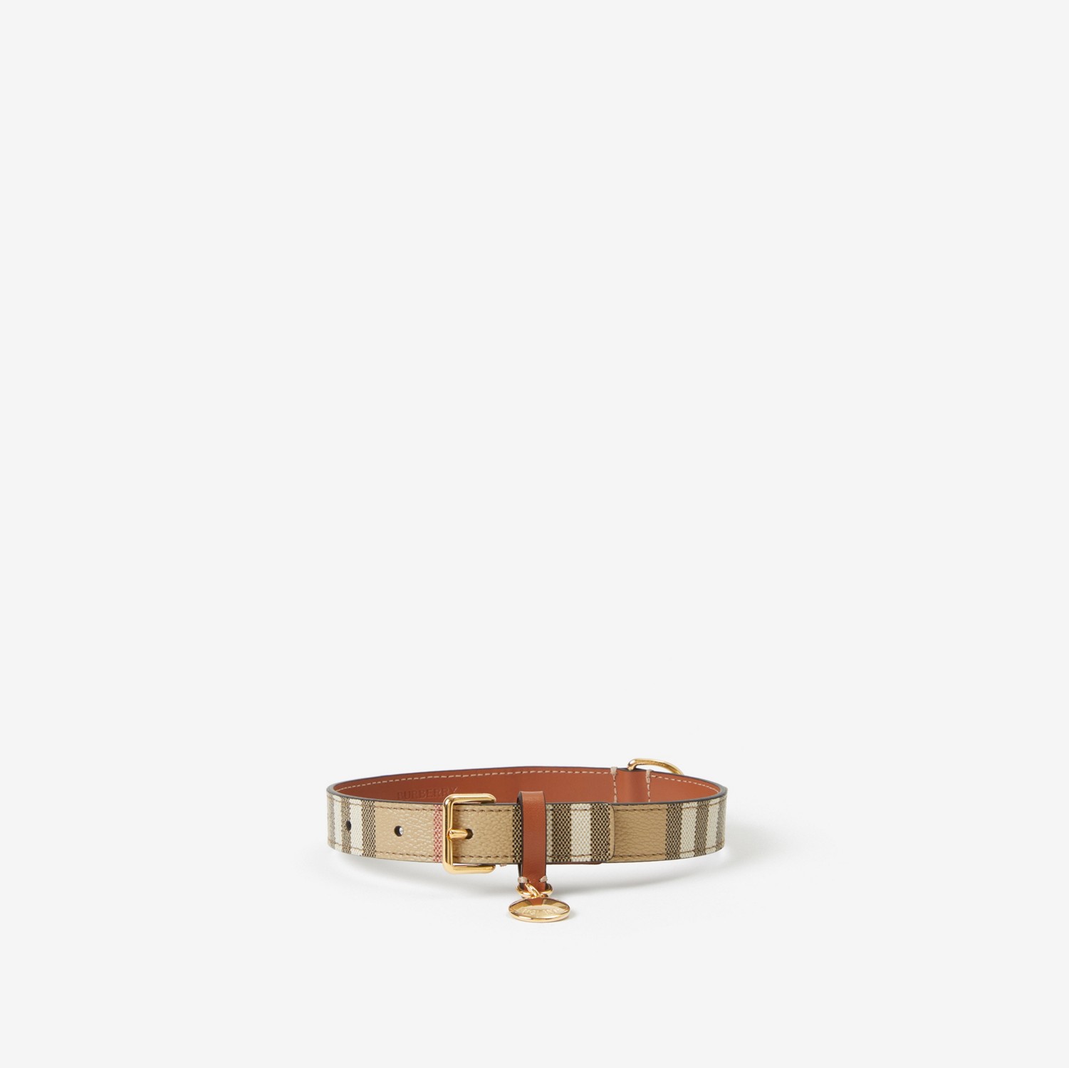 Burberry Check Medium Dog Collar in Archive Beige/briar Brown | Burberry® Official