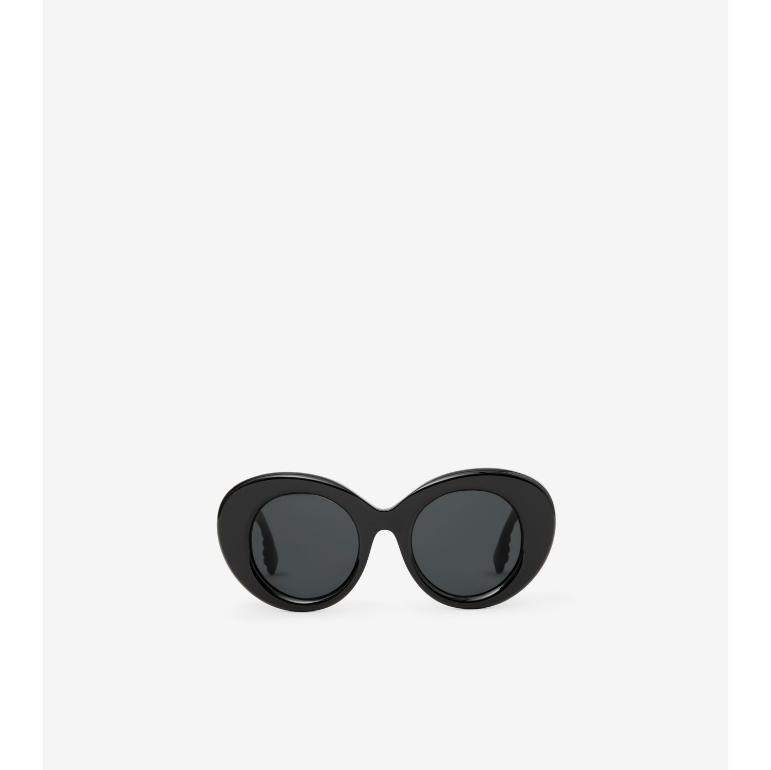 Monogram Motif Oversized Round Frame Lola Sunglasses in Black/black - Women  | Burberry® Official