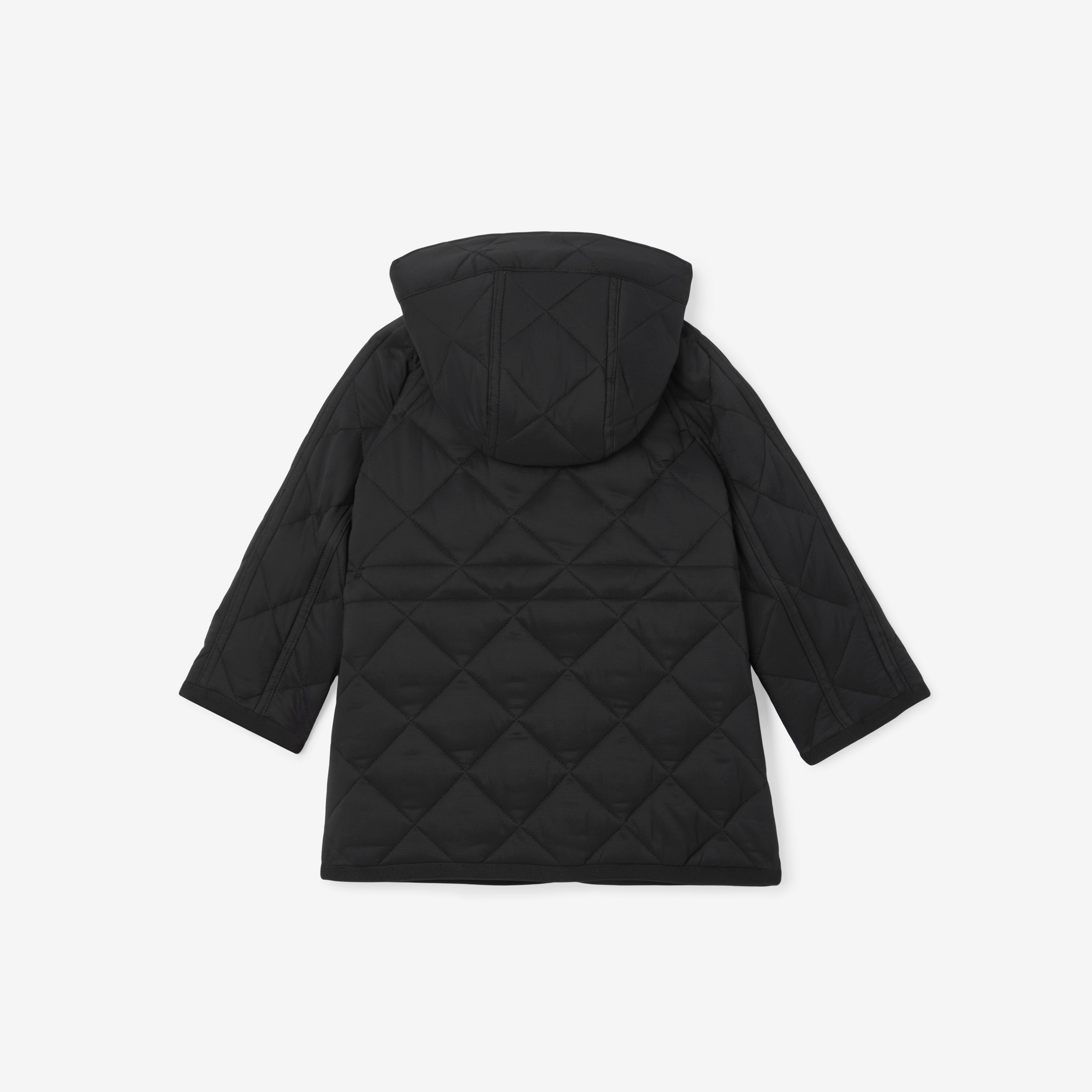 Diamond Quilted Nylon Hooded Coat in Black - Children | Burberry® Official - 2