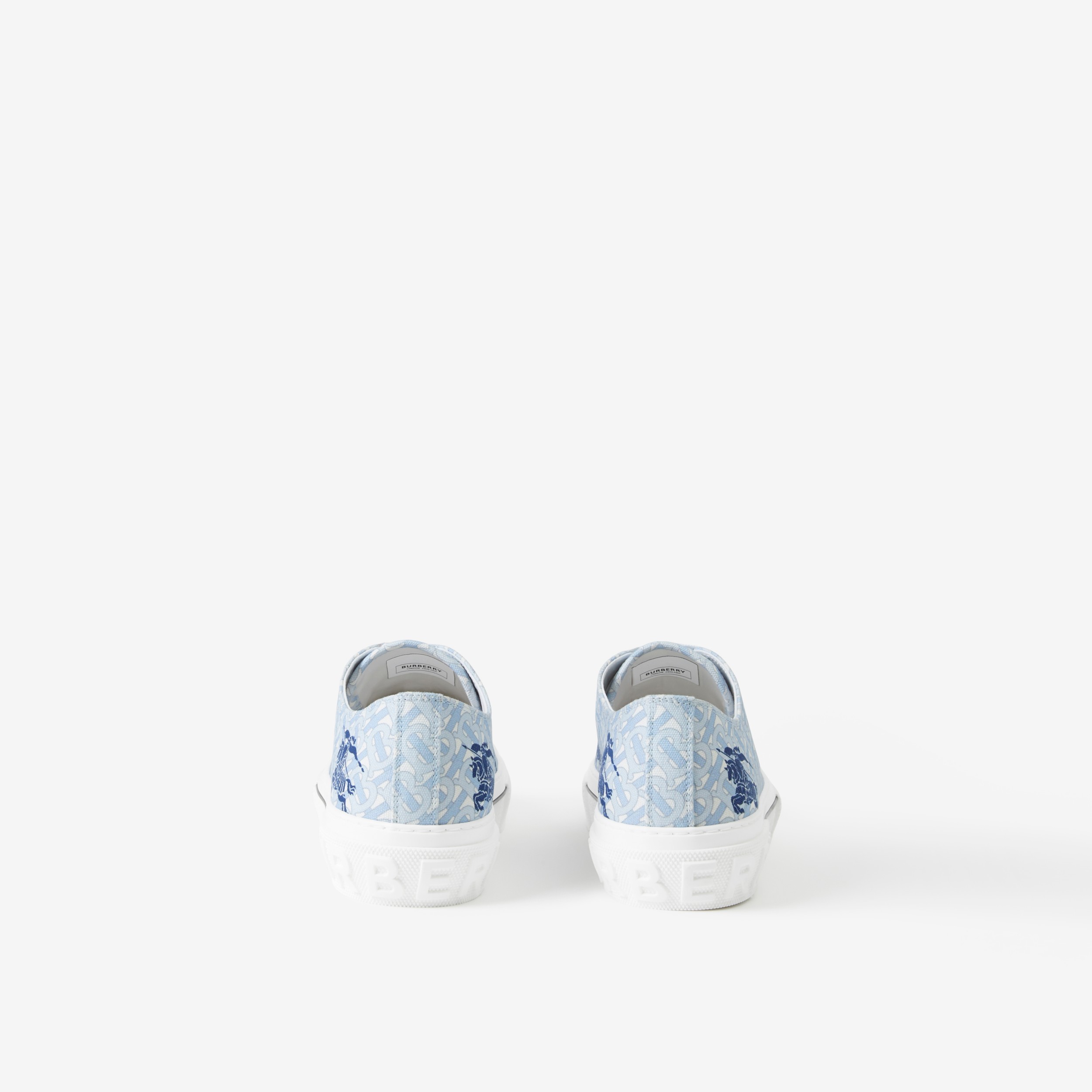 EKD Monogram Cotton Sneakers in Pale Blue - Men | Burberry® Official - 3