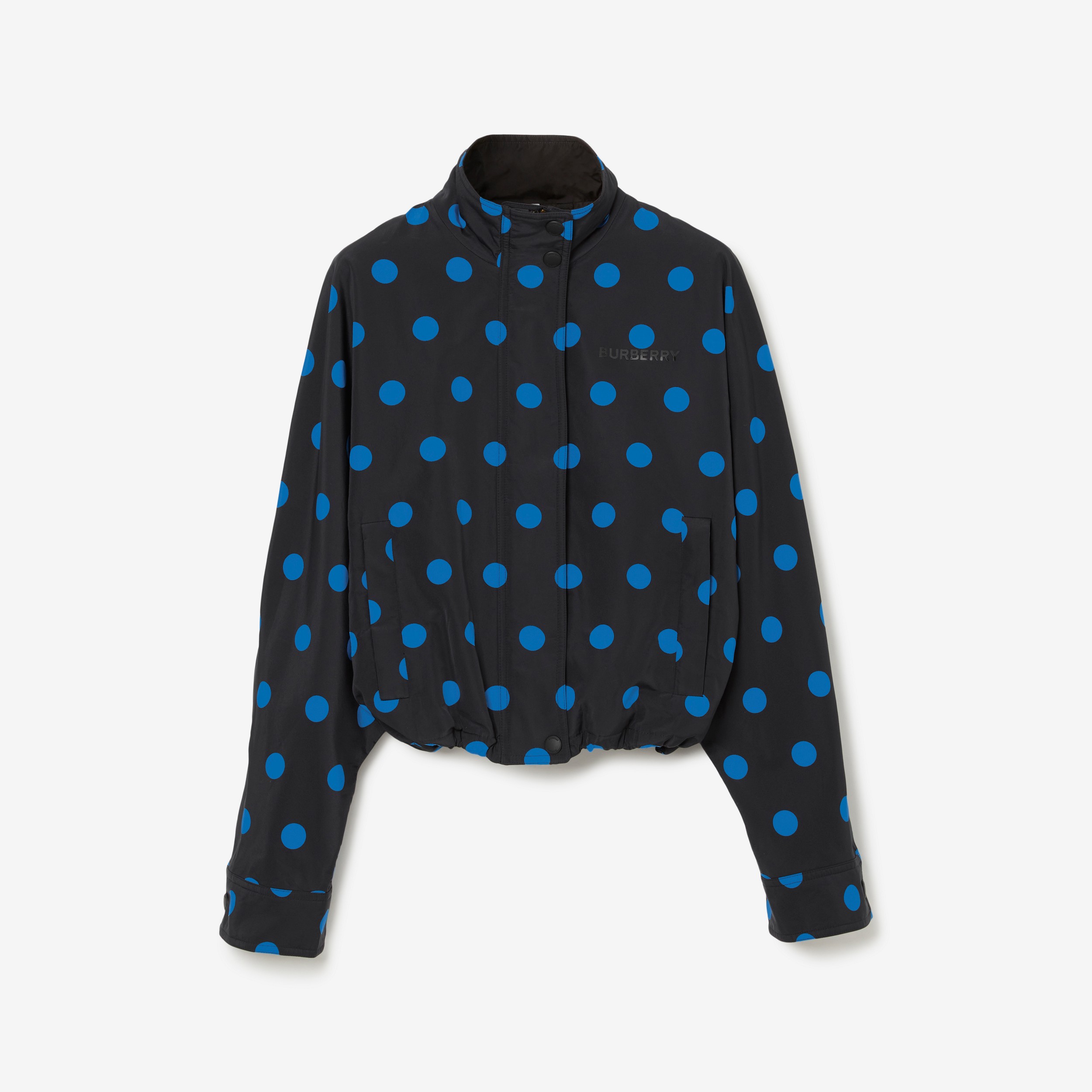 폴카 도트 나일론 자카드 퍼넬넥 재킷 (비비드 블루) - 여성 | Burberry® - 1