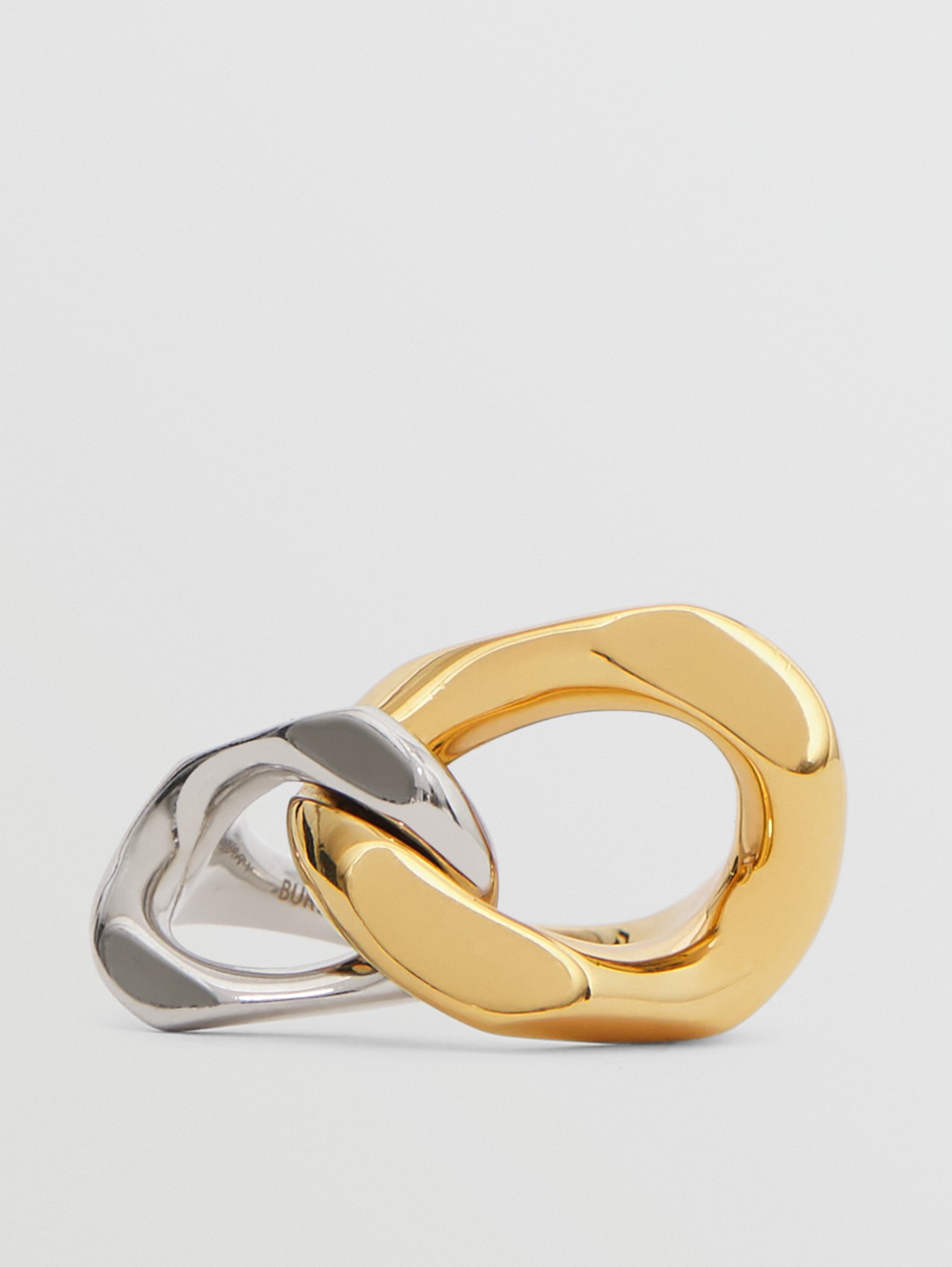 Gold and Palladium-plated Chain-link Ring in Palladium/light