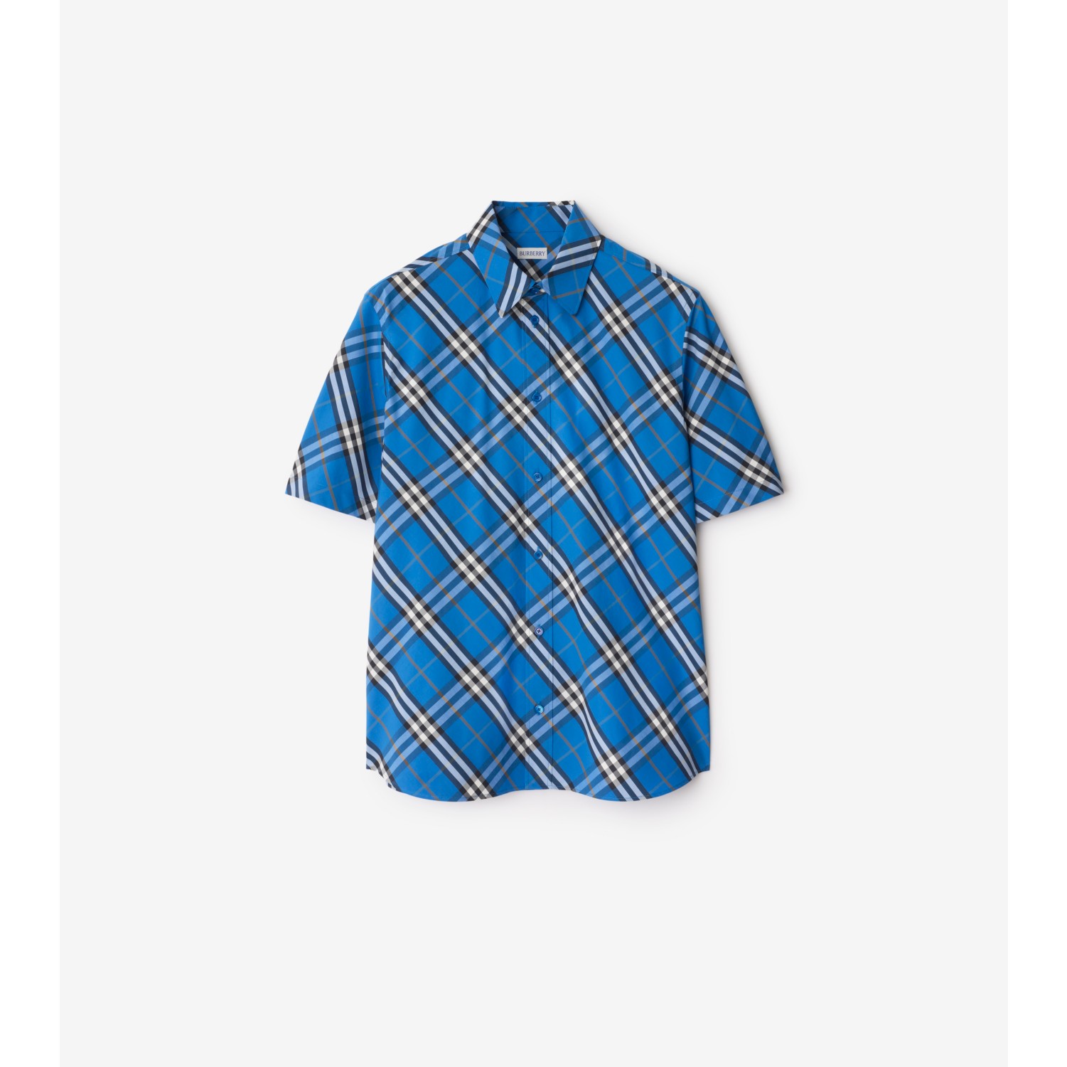 Chemise droite en coton Check