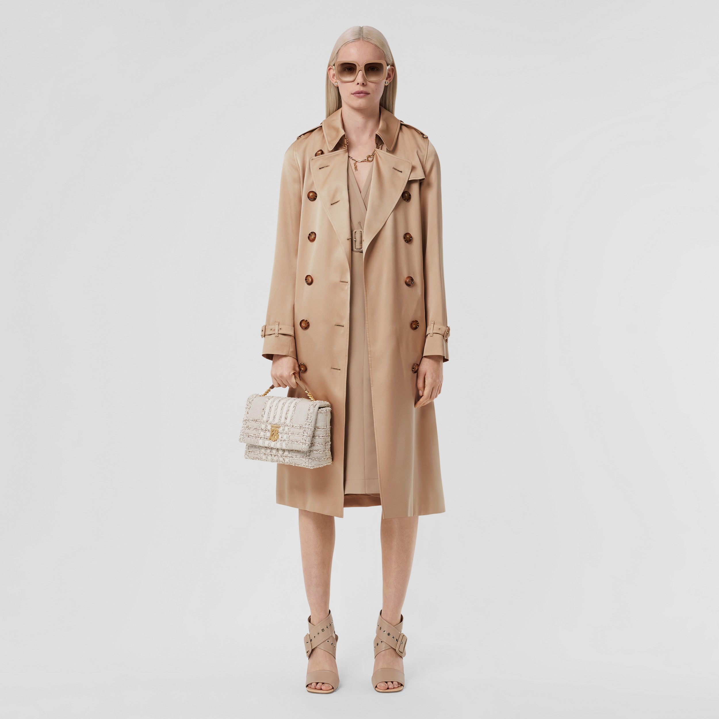 Trench coat Kensington de seda (Fulvo Suave) - Mulheres | Burberry® oficial - 1