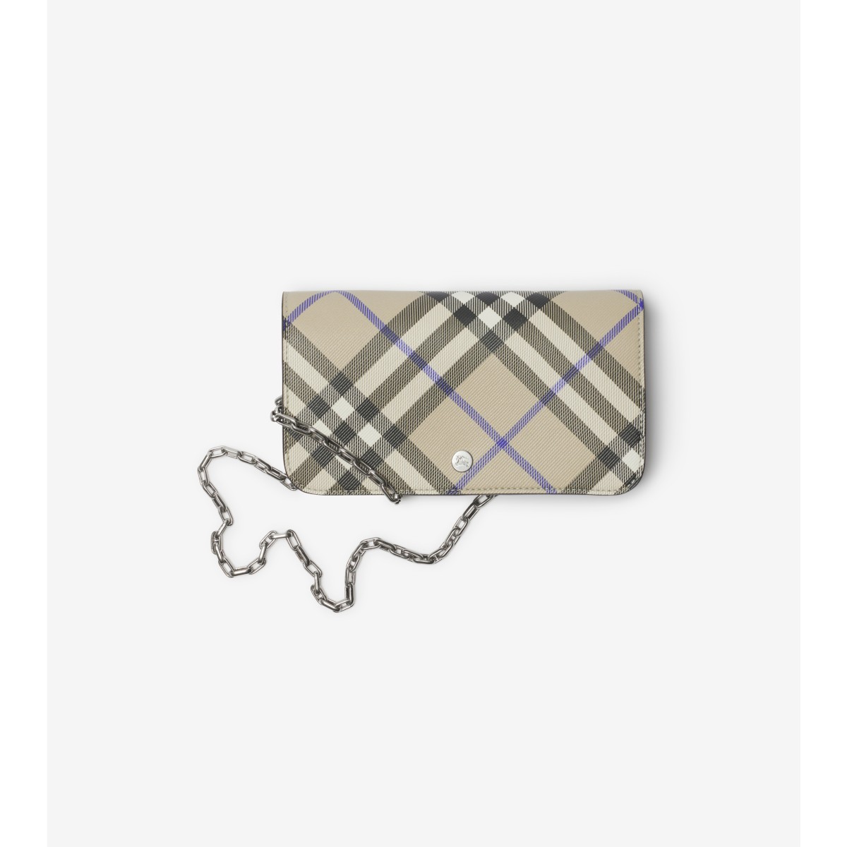 BURBERRY BURBERRY CHECK CHAIN STRAP WALLET 