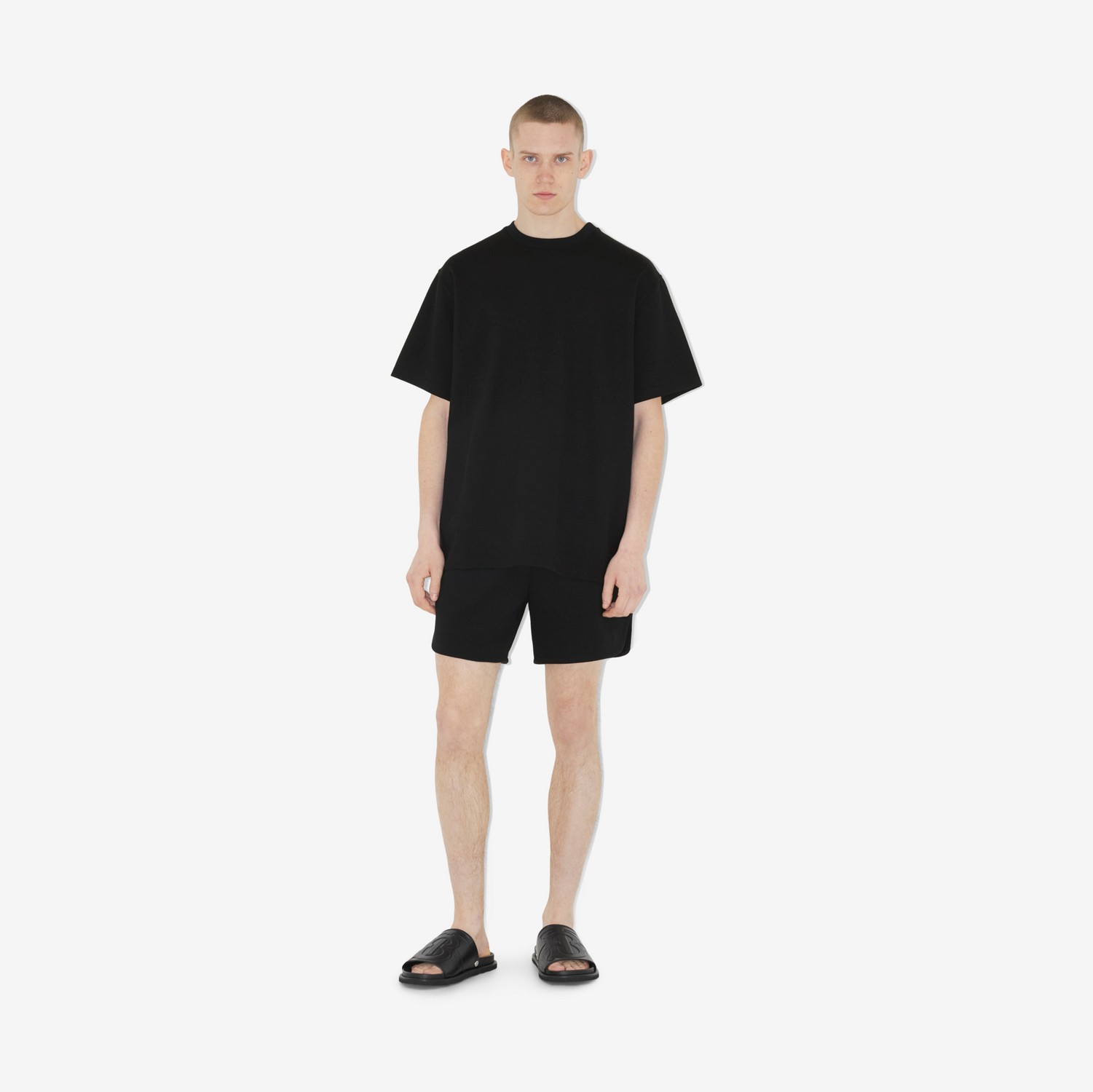 T-Shirt aus technischem Baumwollpiqué mit EKD-Motiven (Schwarz) - Herren | Burberry®