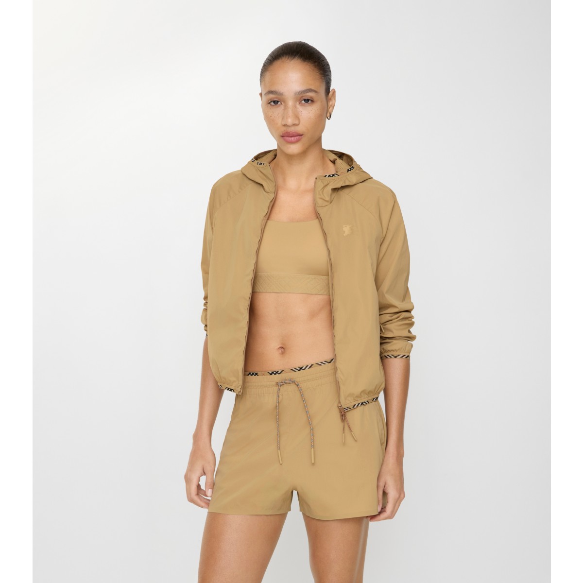  Check Stretch Nylon Shorts