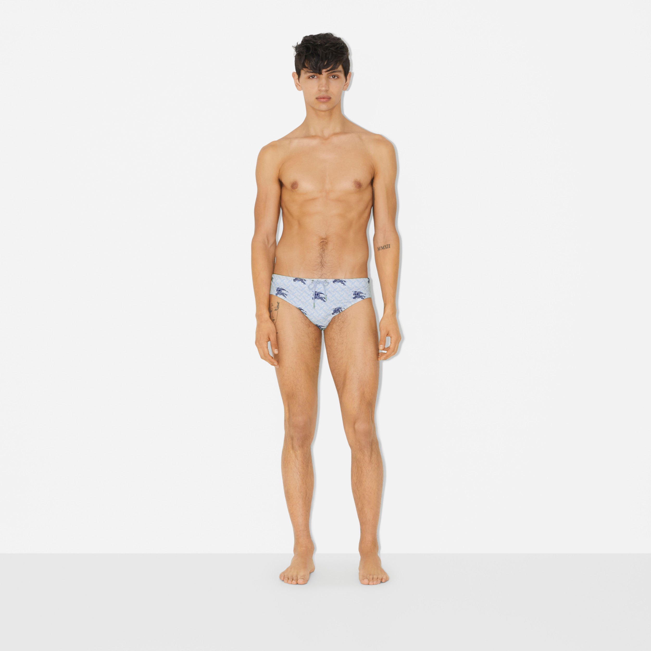 EKD Monogram Drawcord Swim Briefs in Navy - Men | Burberry® Official - 2