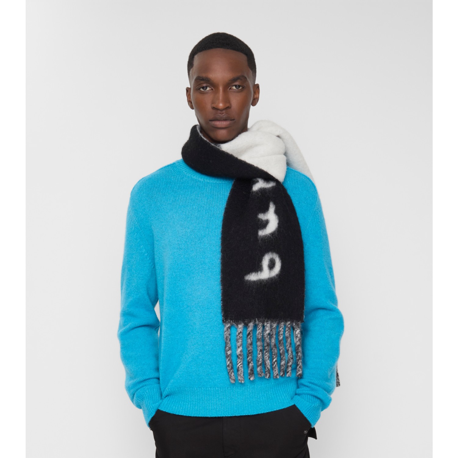 Reversible Logo Alpaca Wool Blend Scarf
