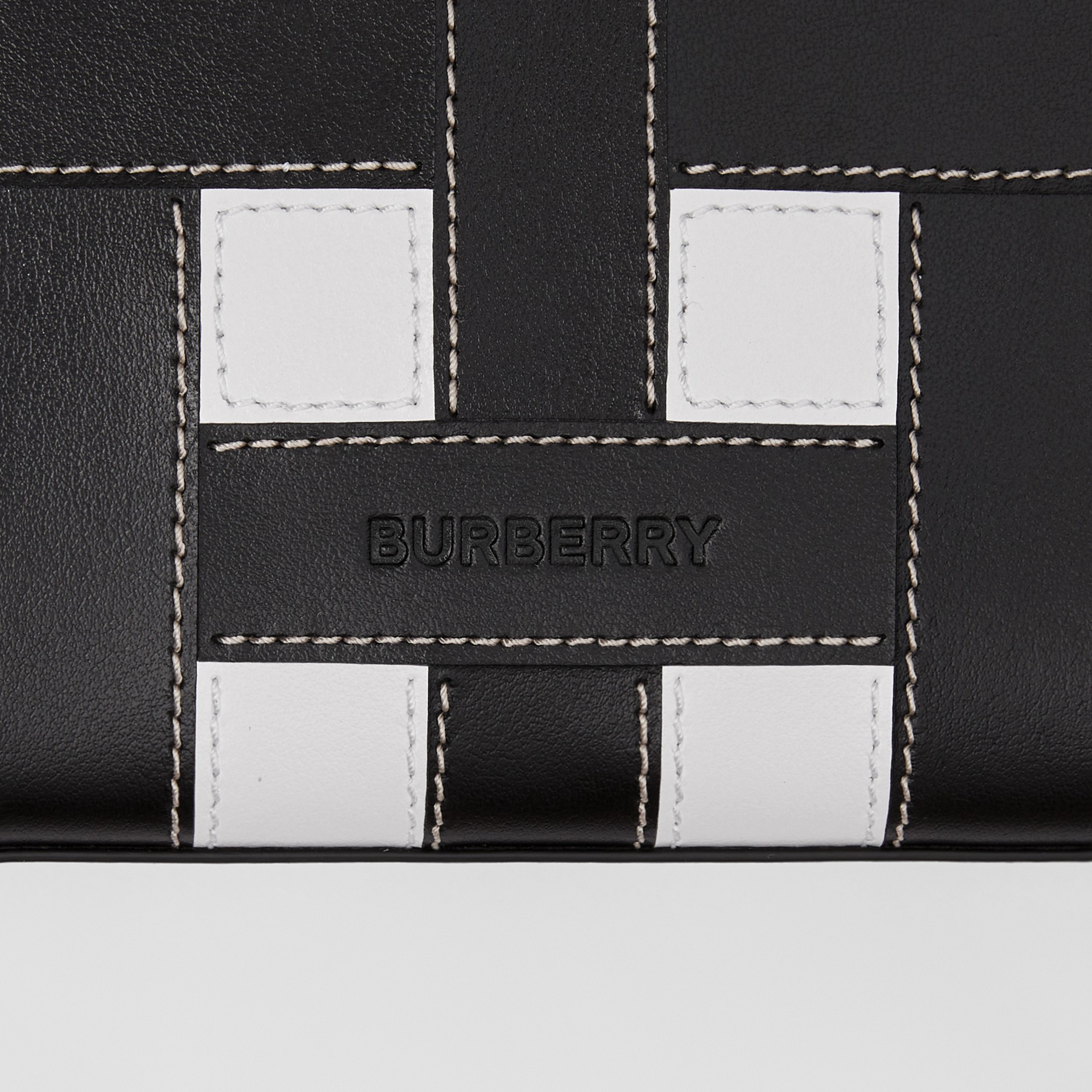 Check Intarsia Leather Mini Tote in Tan | Burberry® Official - 2