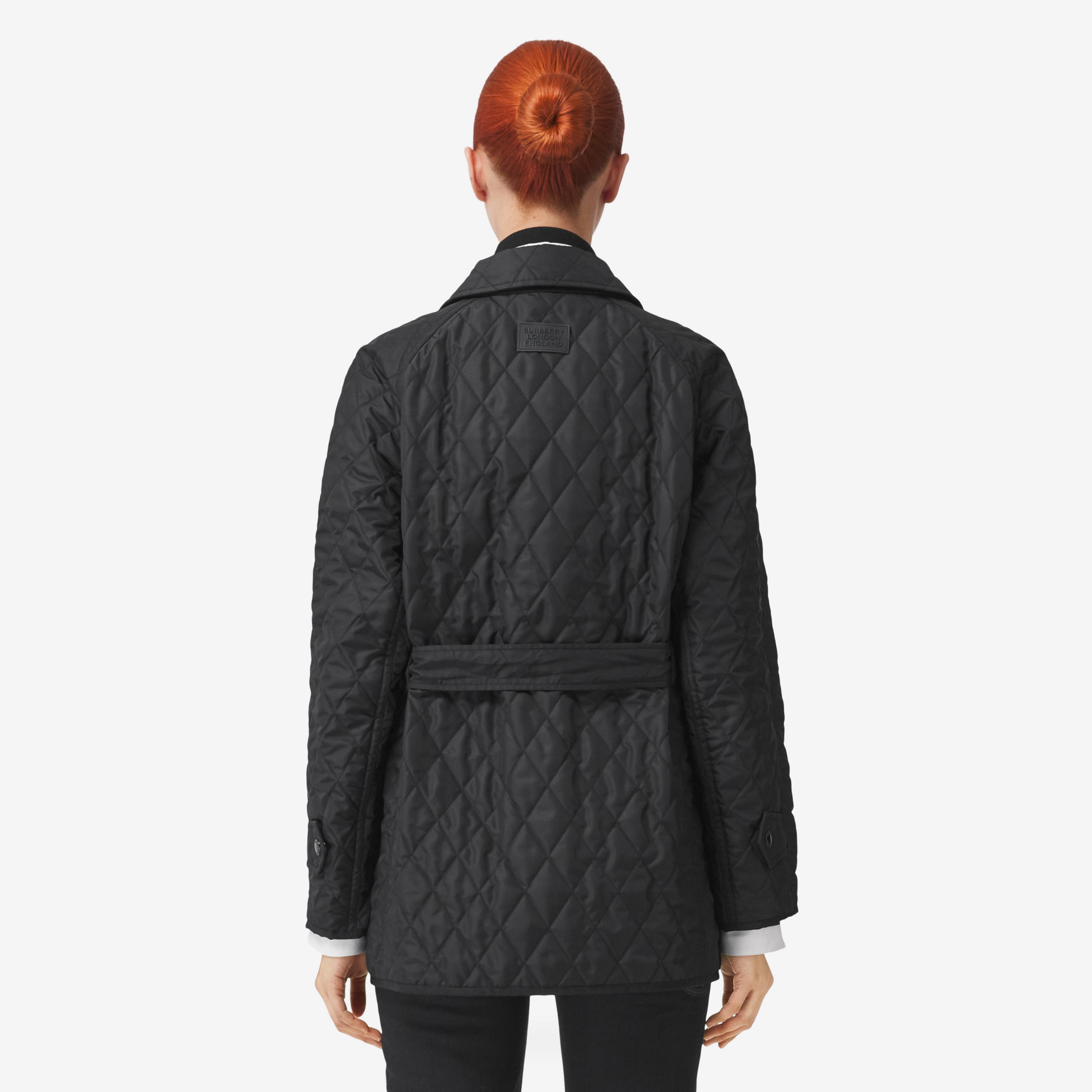Jaqueta estilo militar de lona de nylon em matelassê (Preto) - Mulheres | Burberry® oficial - 3