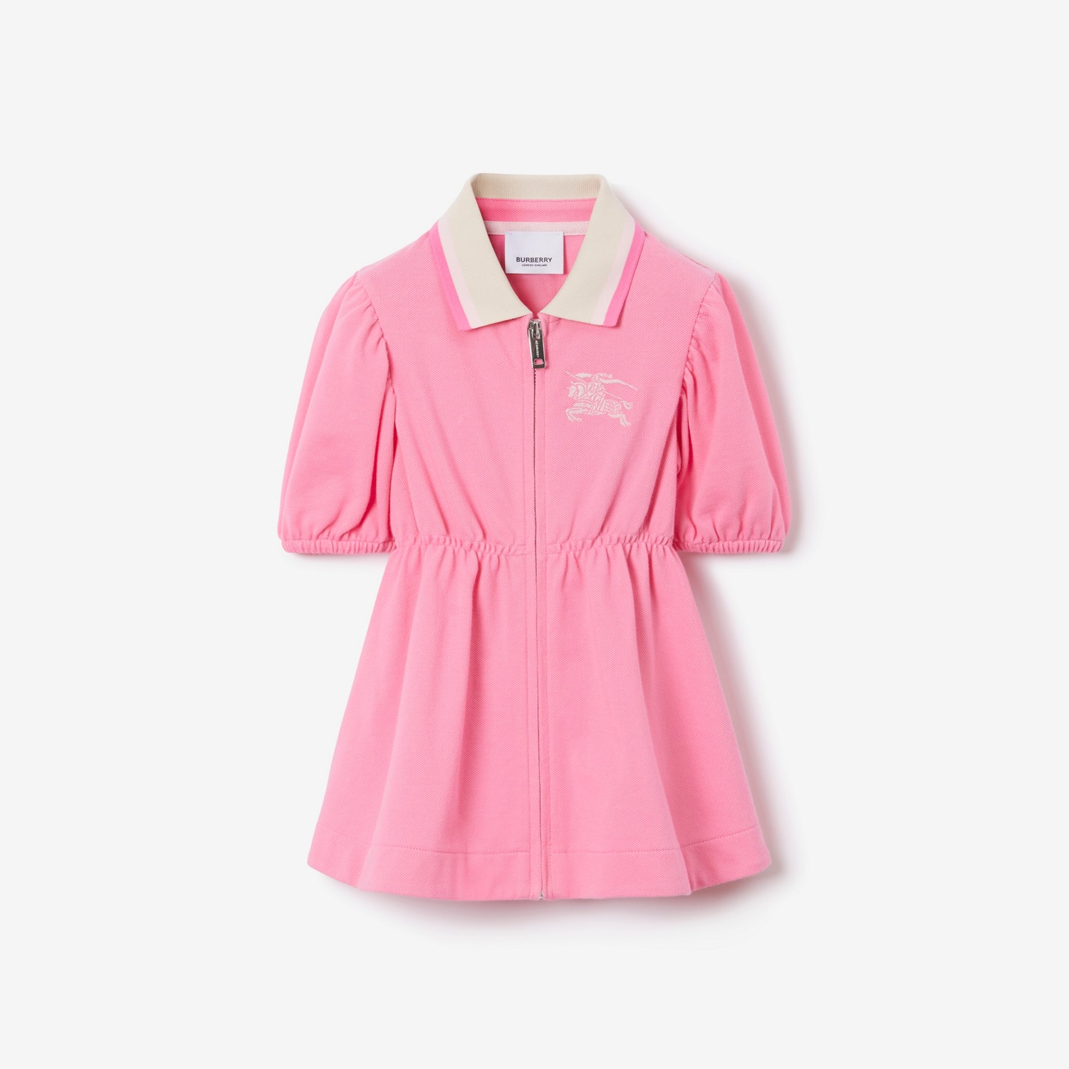 EKD Cotton Polo Shirt Dress in Soft Bubblegum Pink - | Official