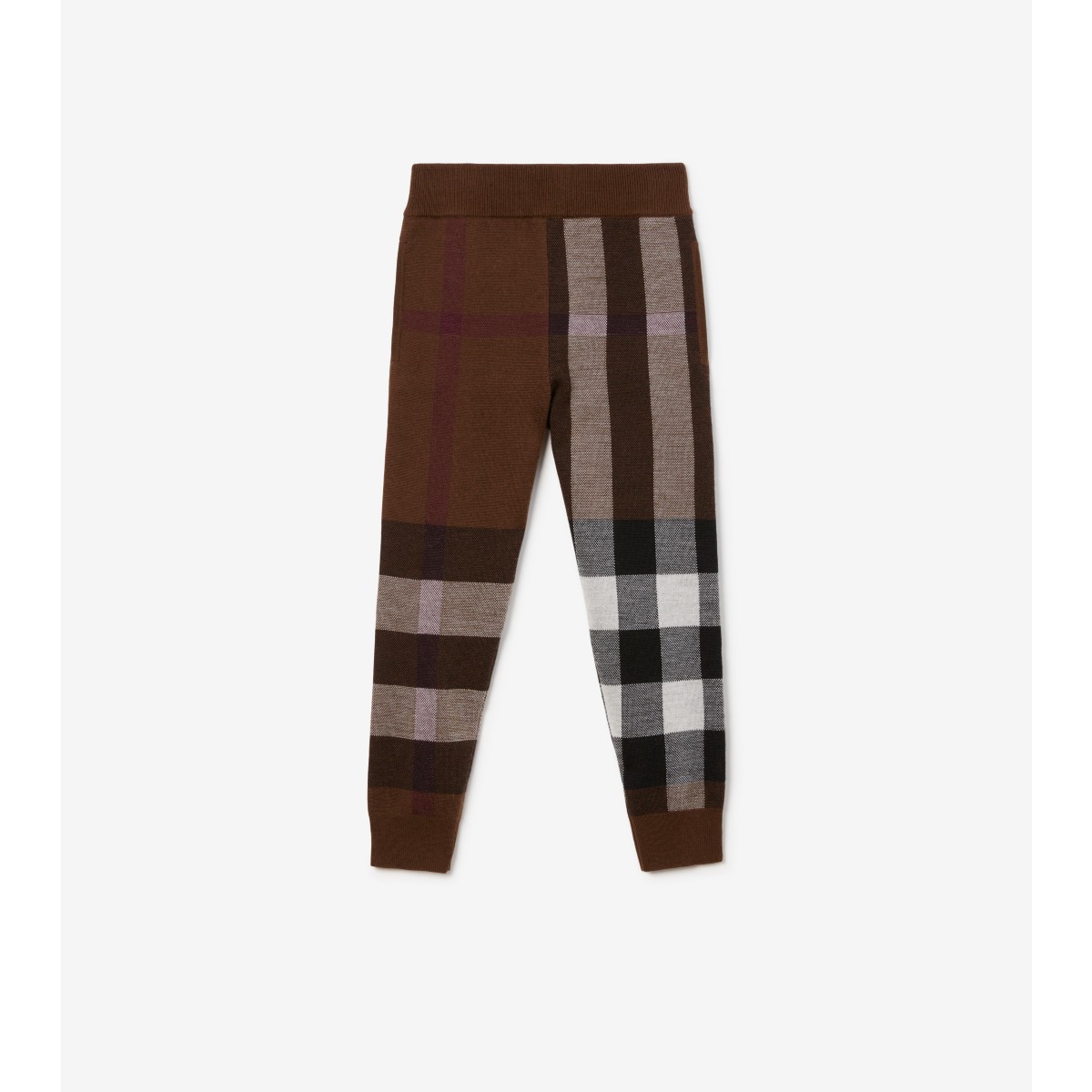 Burberry Kids' Gerard Checked Jogging Pants In Dark Birch Brown