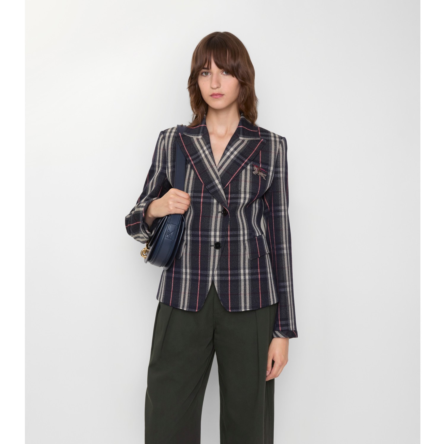 Check Wool Tailored Jacket