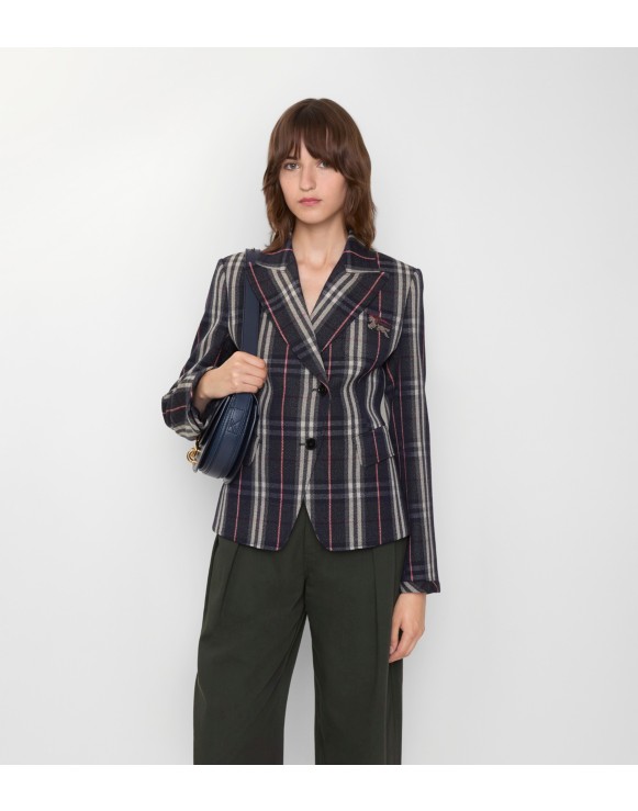 Check Wool Tailored Jacket
