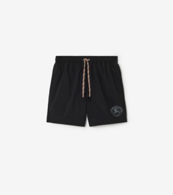 Knight Crest Swim Shorts in Black - Men | Burberry® Official