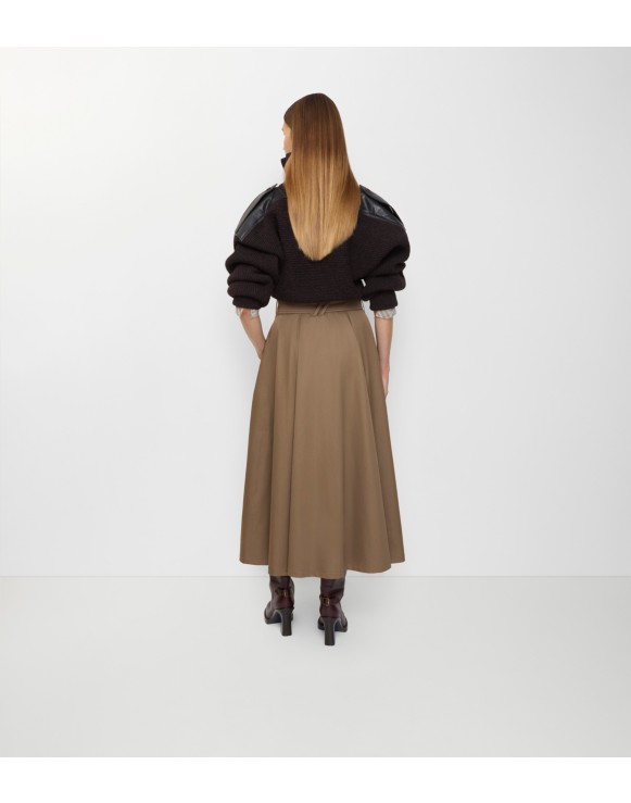 Jupe trench midi en gabardine