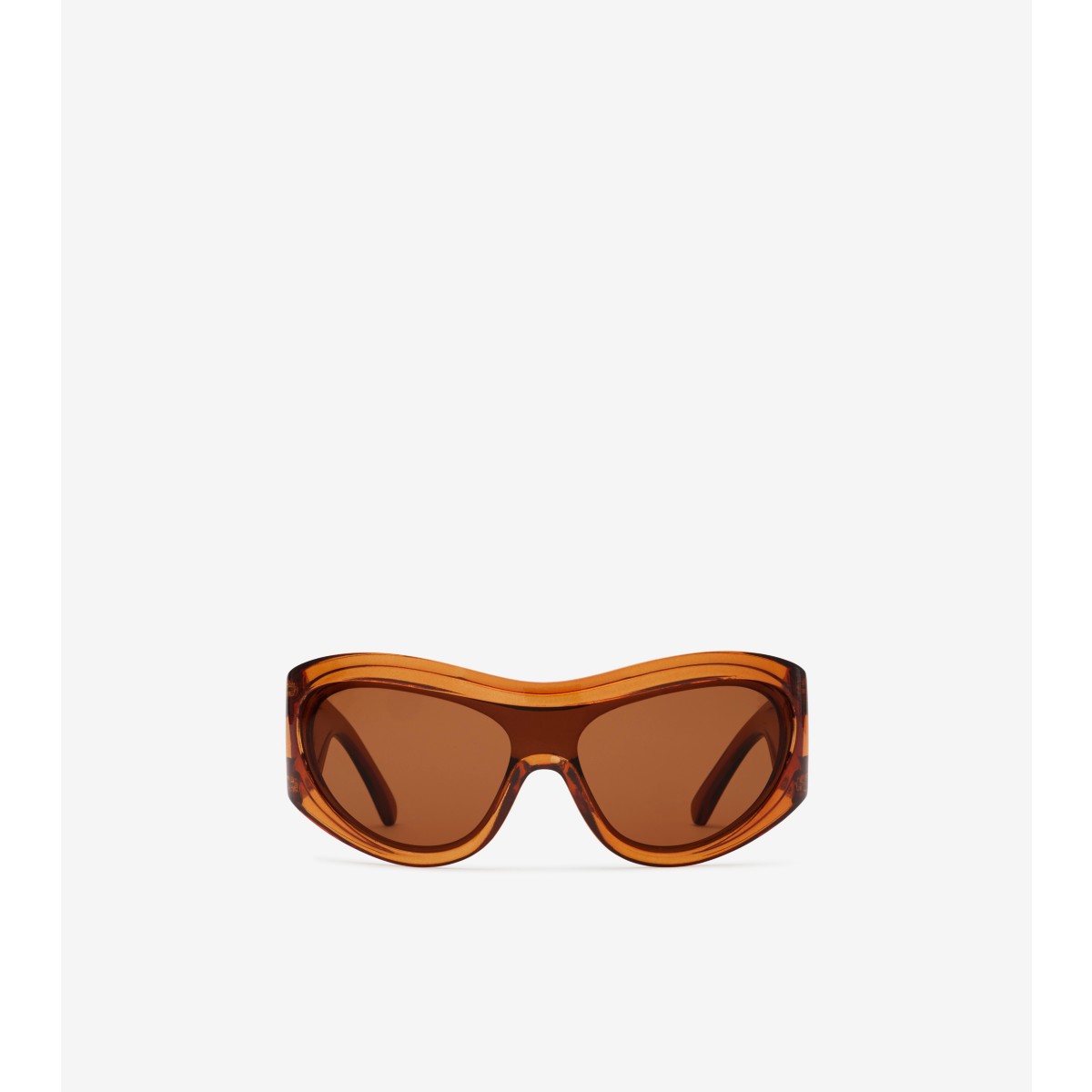 Burberry Curved Mask-style Sunglasses In Rust