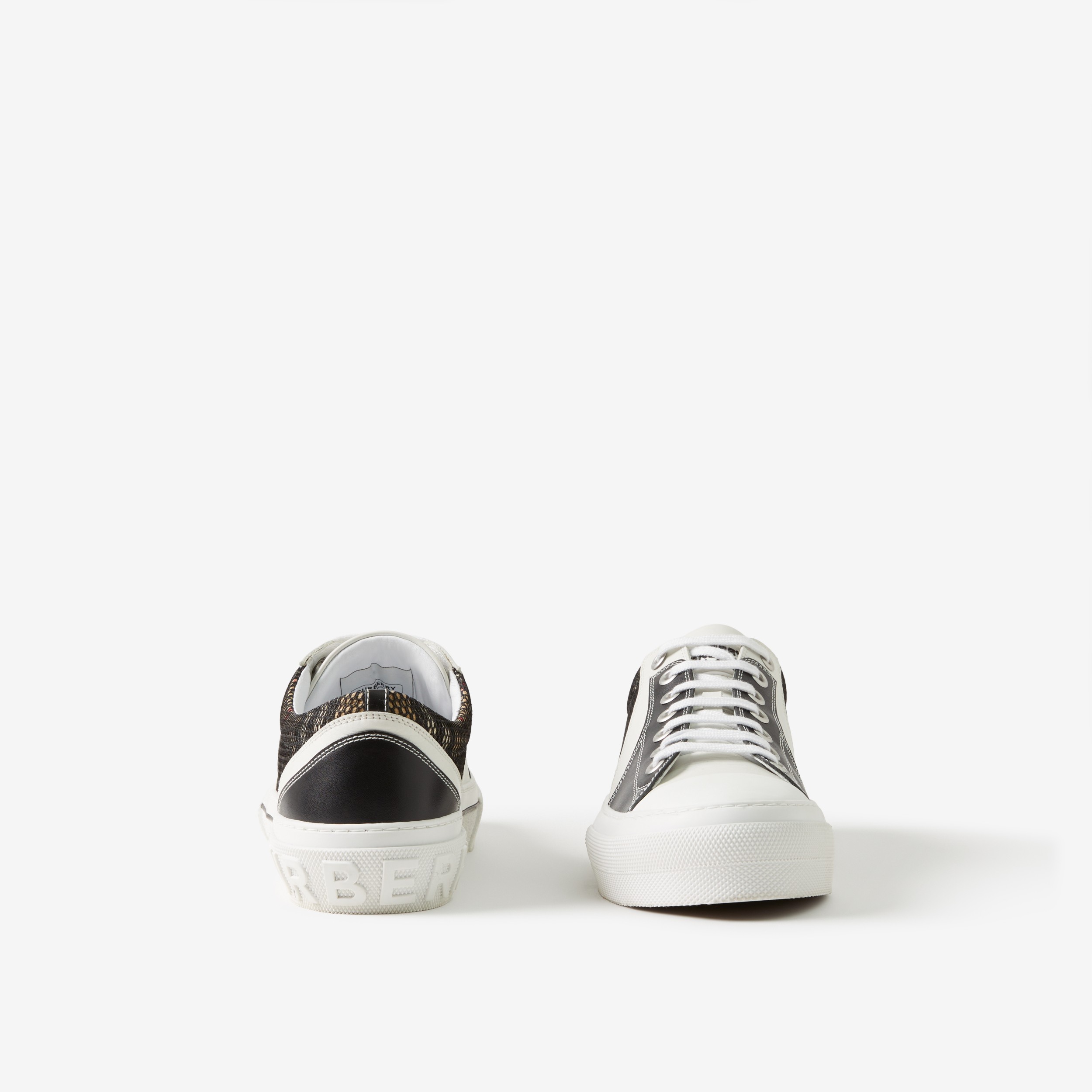 ヴィンテージチェックコットン、メッシュ＆レザー スニーカー (ブラック／ホワイト) - メンズ | Burberry®公式サイト