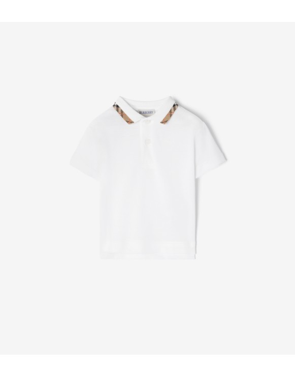 Polo in cotone con colletto Check