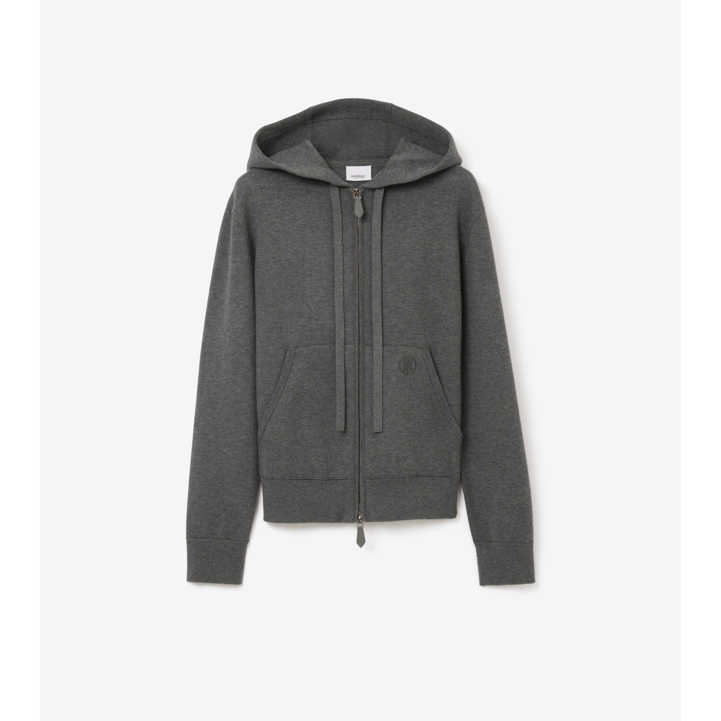 Archive Monogram Fleece Hoodie, grey