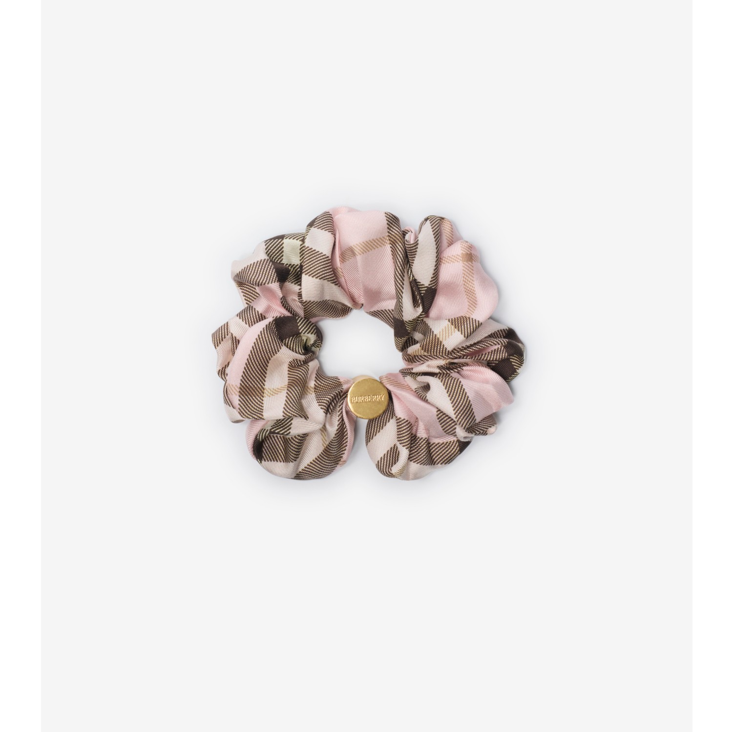 Check Silk Scrunchie in Bow pink | Burberry® Official