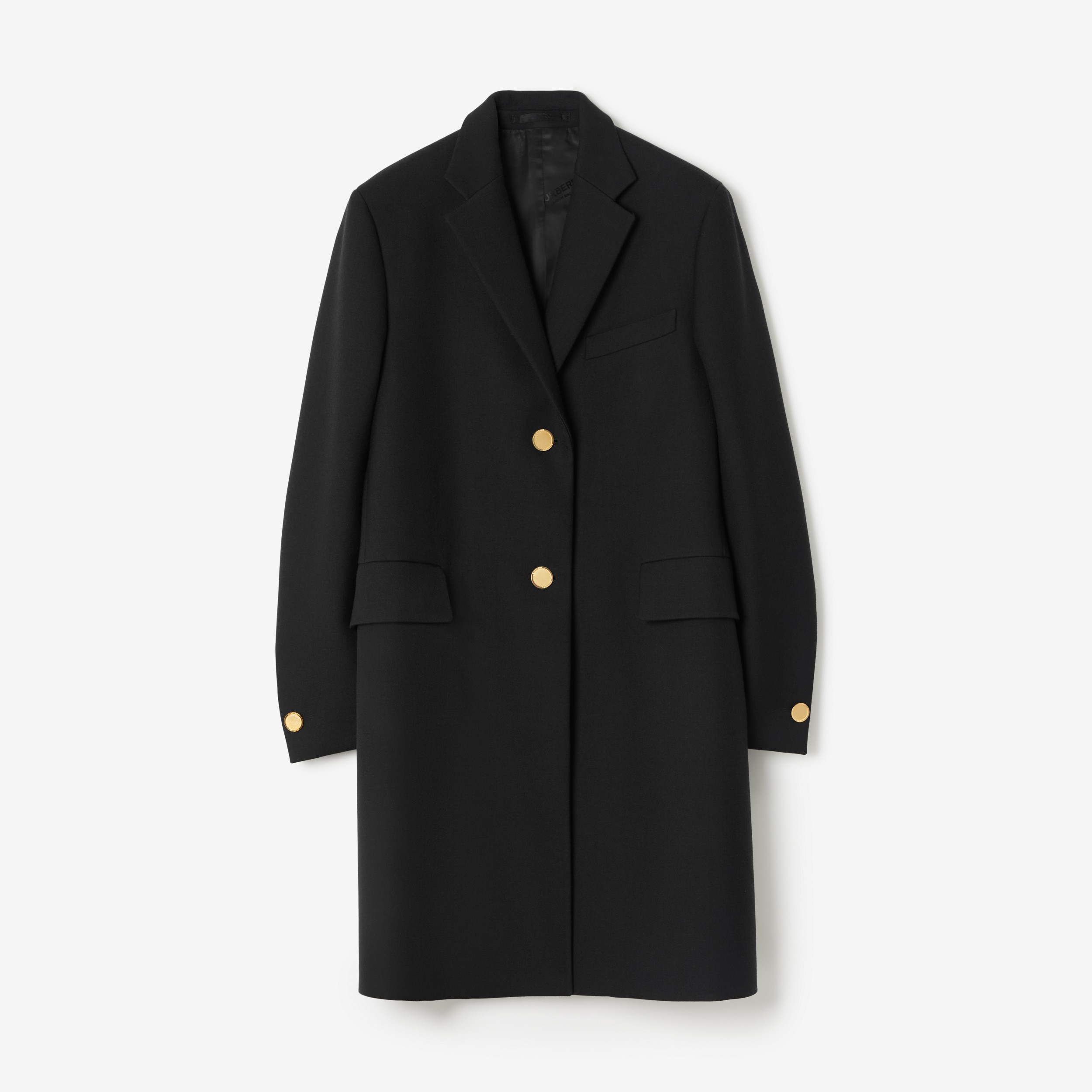 Technical Wool Tailored Coat in Black - Women | Burberry® Official - 1