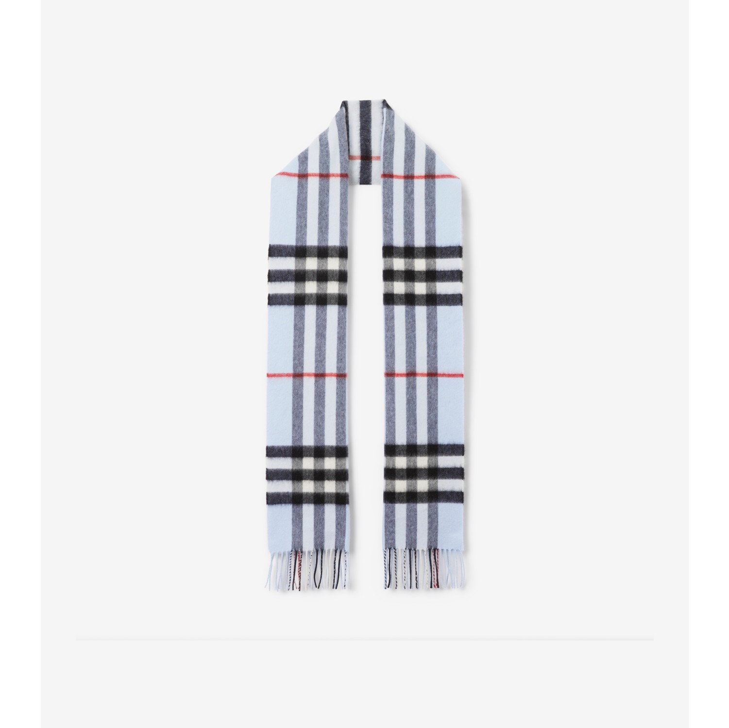 チェック カシミアスカーフ (ペールブルー) | Burberry®公式サイト