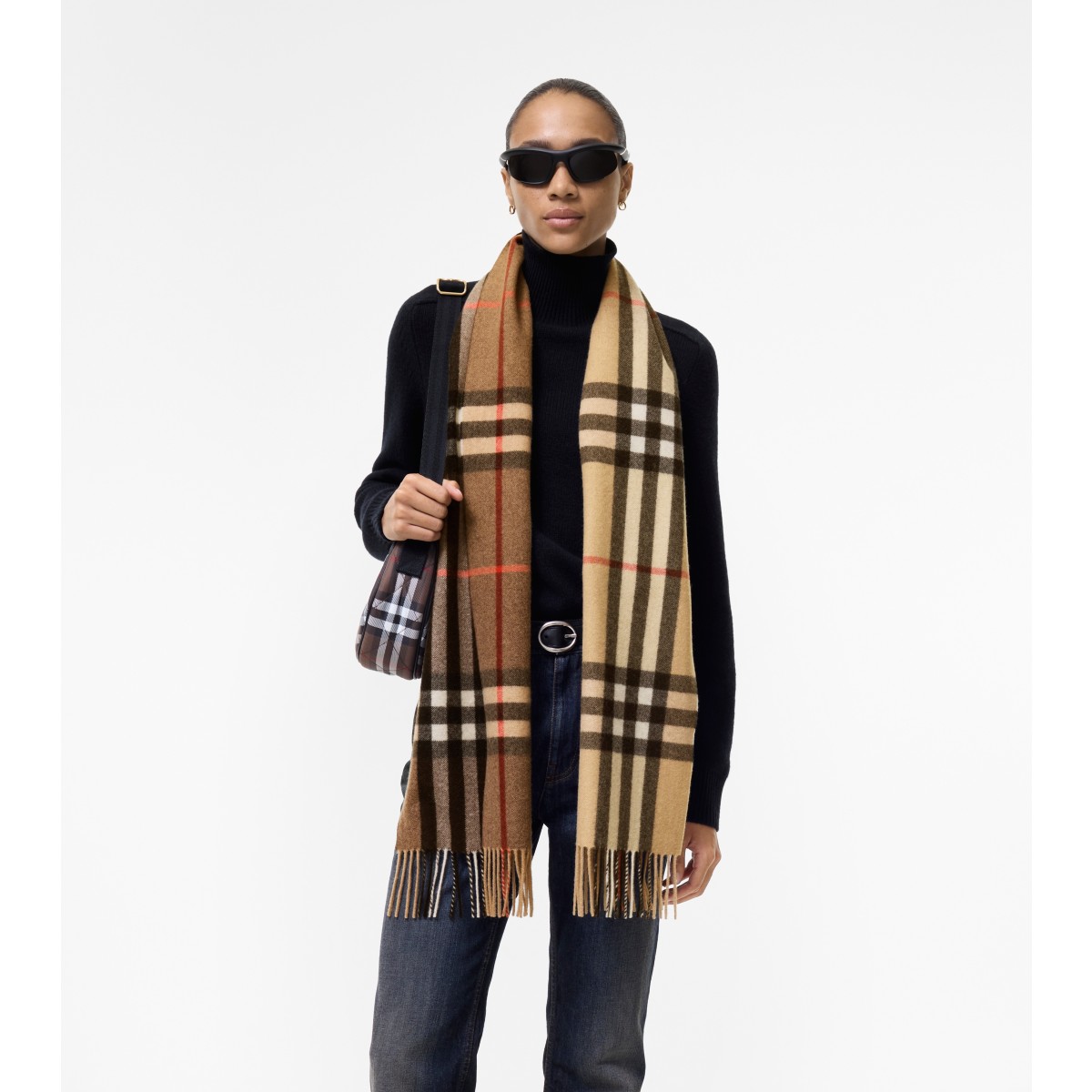  Check Gradient Cashmere Scarf