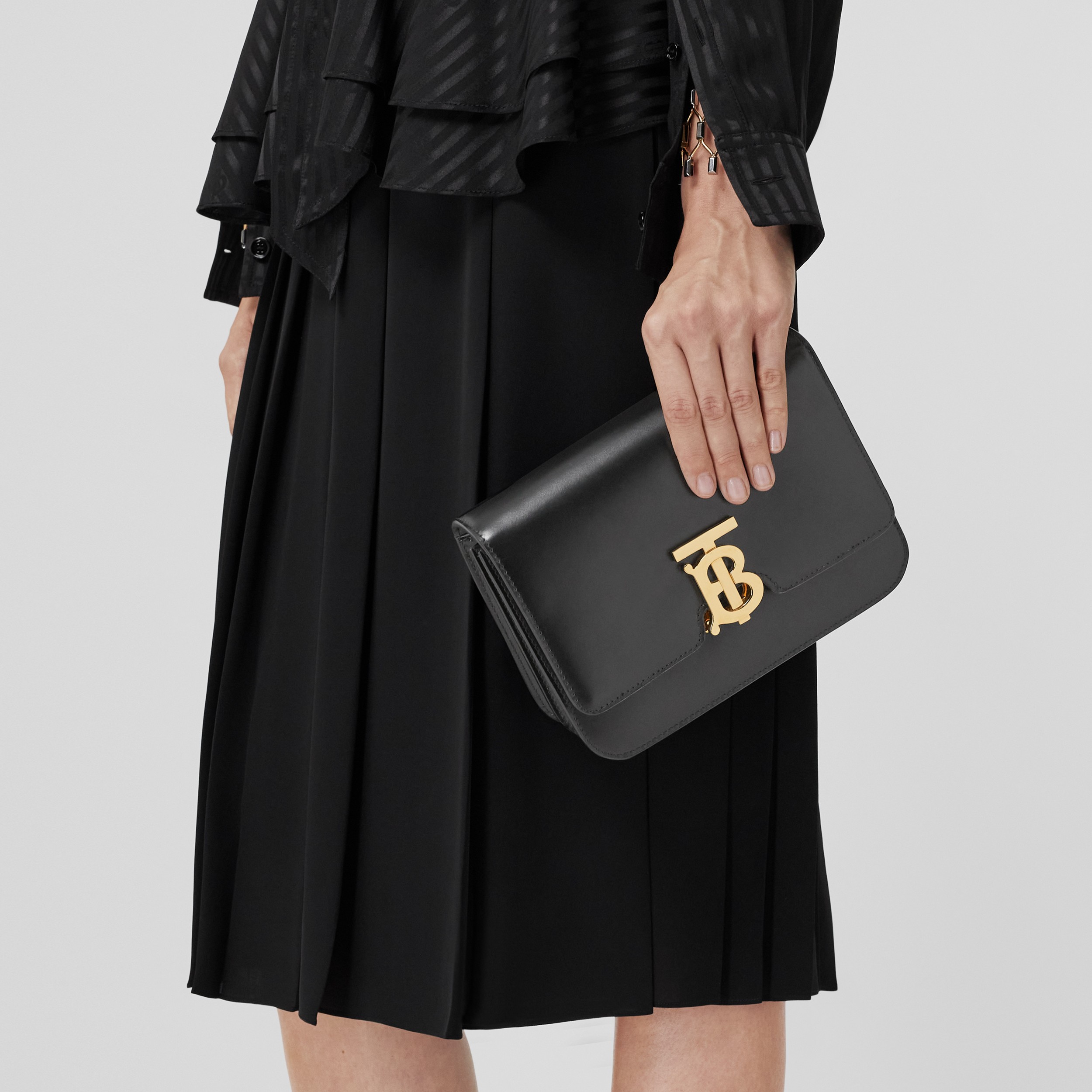 Leather Small TB Bag in Black - Women | Burberry® Official - 3