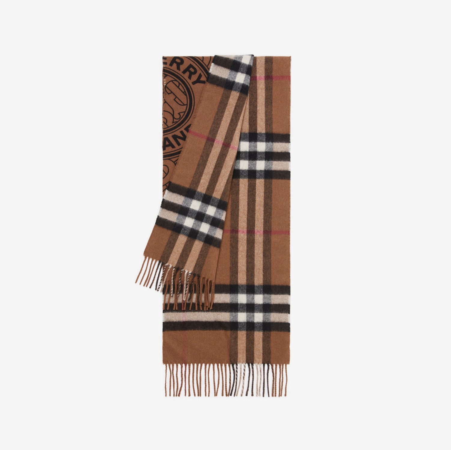 Montage Cashmere Reversible Scarf in Birch Brown | Burberry® Official