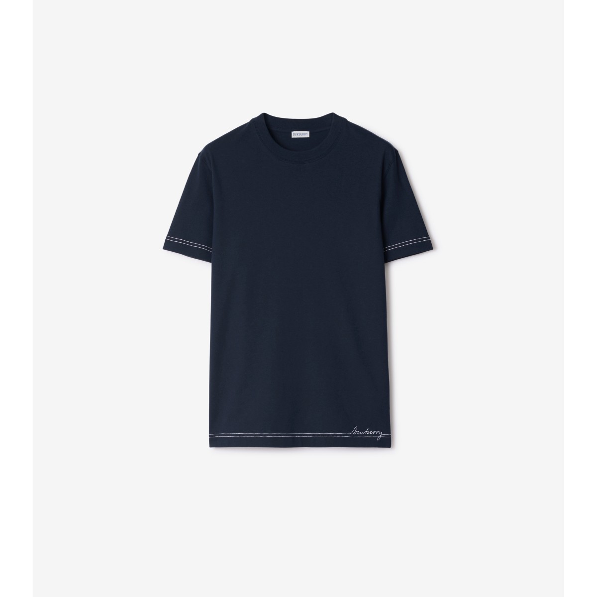 Shop Burberry Cotton T-shirt In Storm