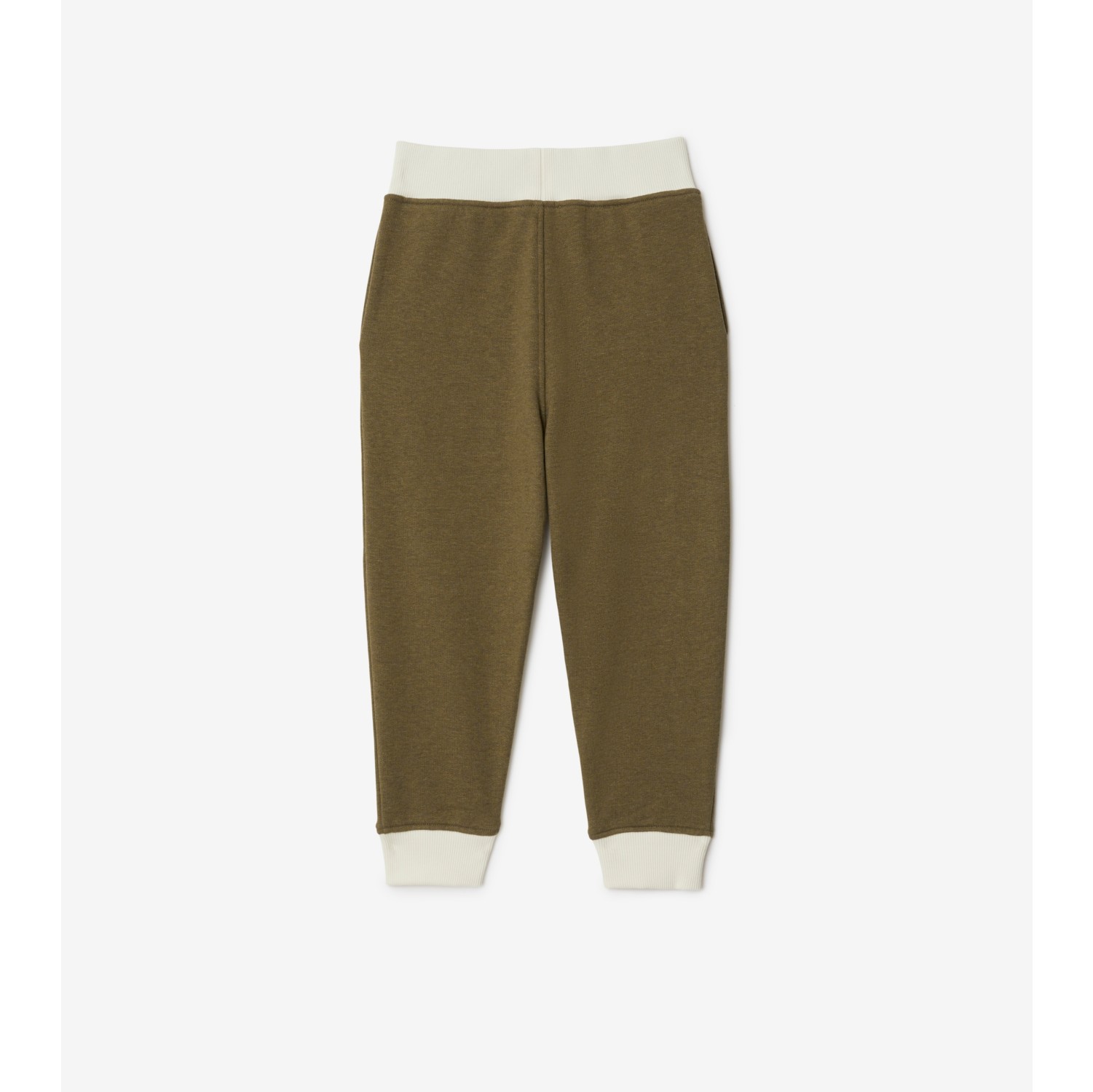 Cotton Track Pants in Dark khaki green melange Burberry® Official
