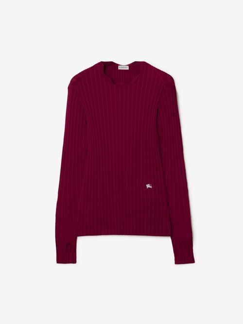 Burberry Rib Knit Sweater In Red