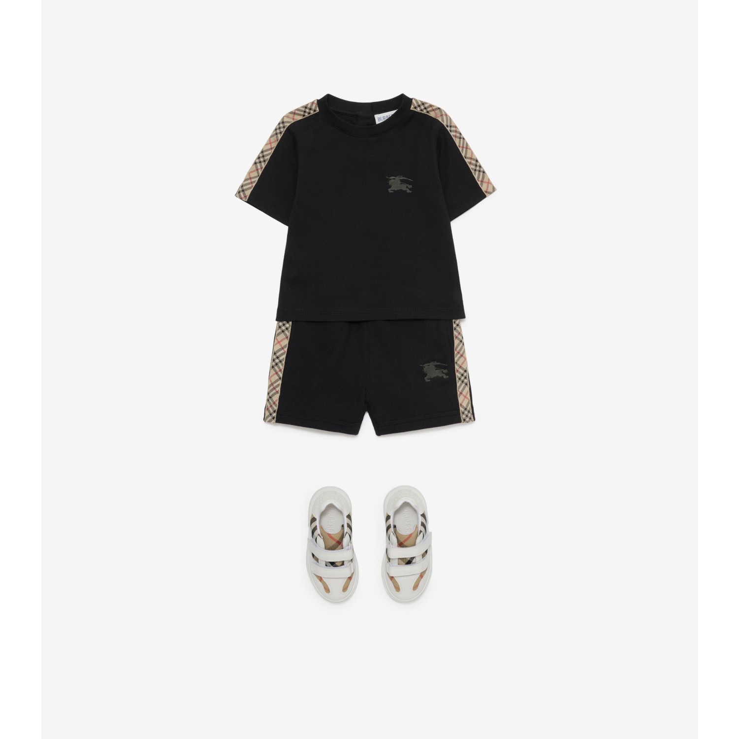 Check Trim Cotton Shorts