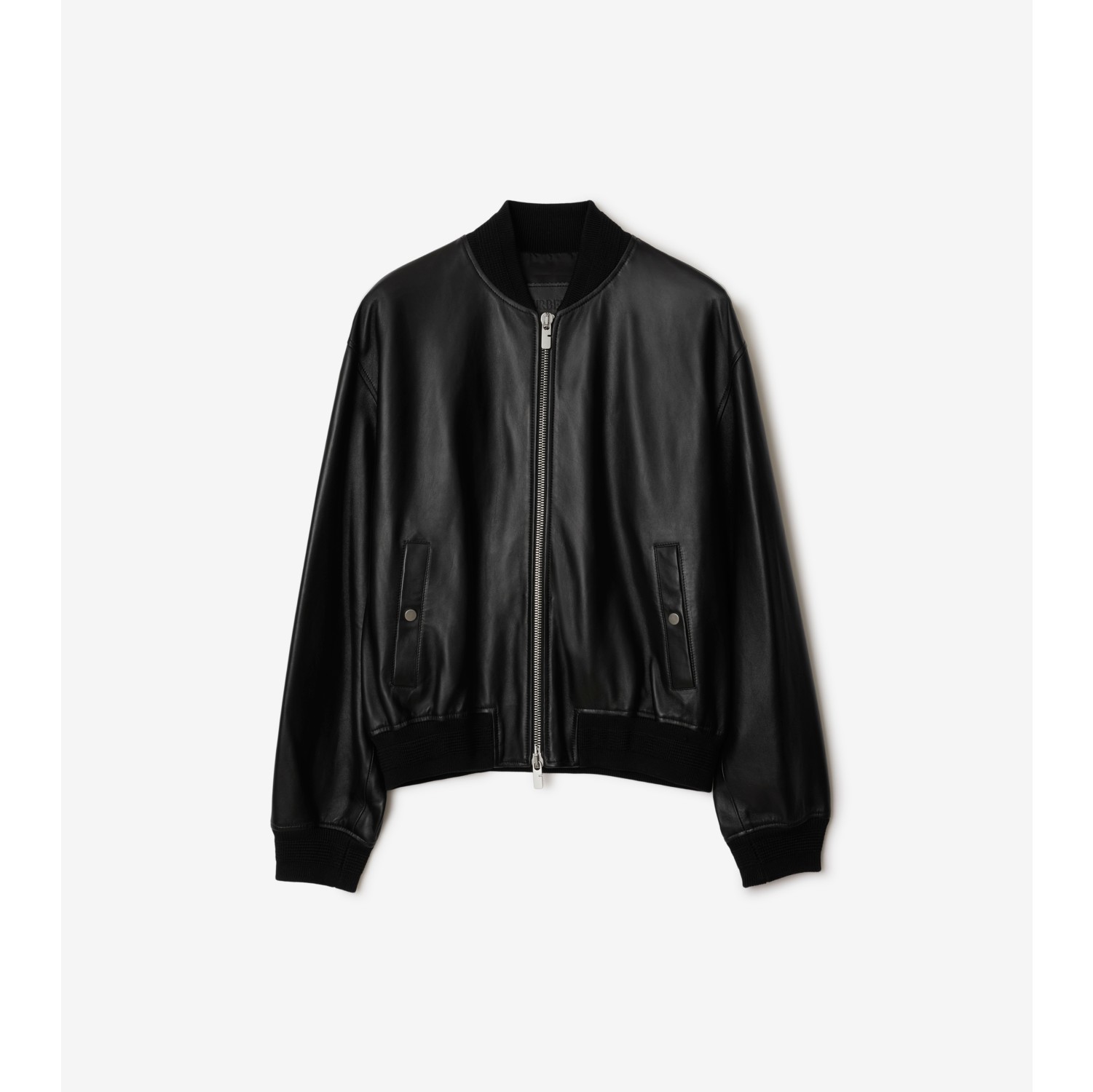 Leather Cranley Bomber Jacket in Black Men Burberry Official