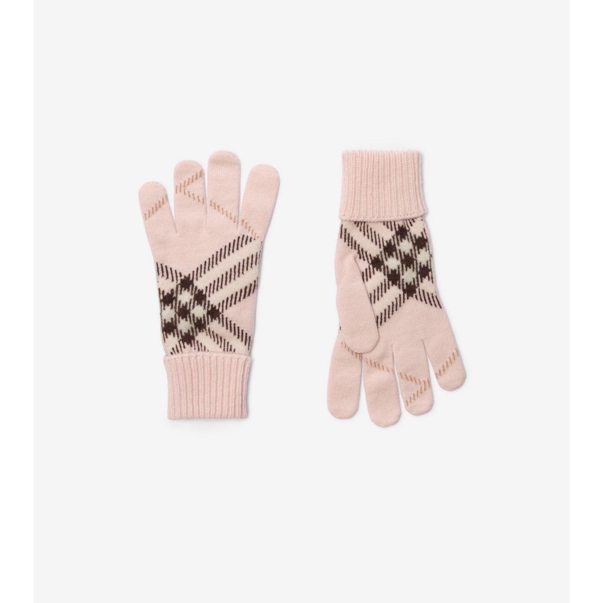  Check Cashmere Blend Gloves