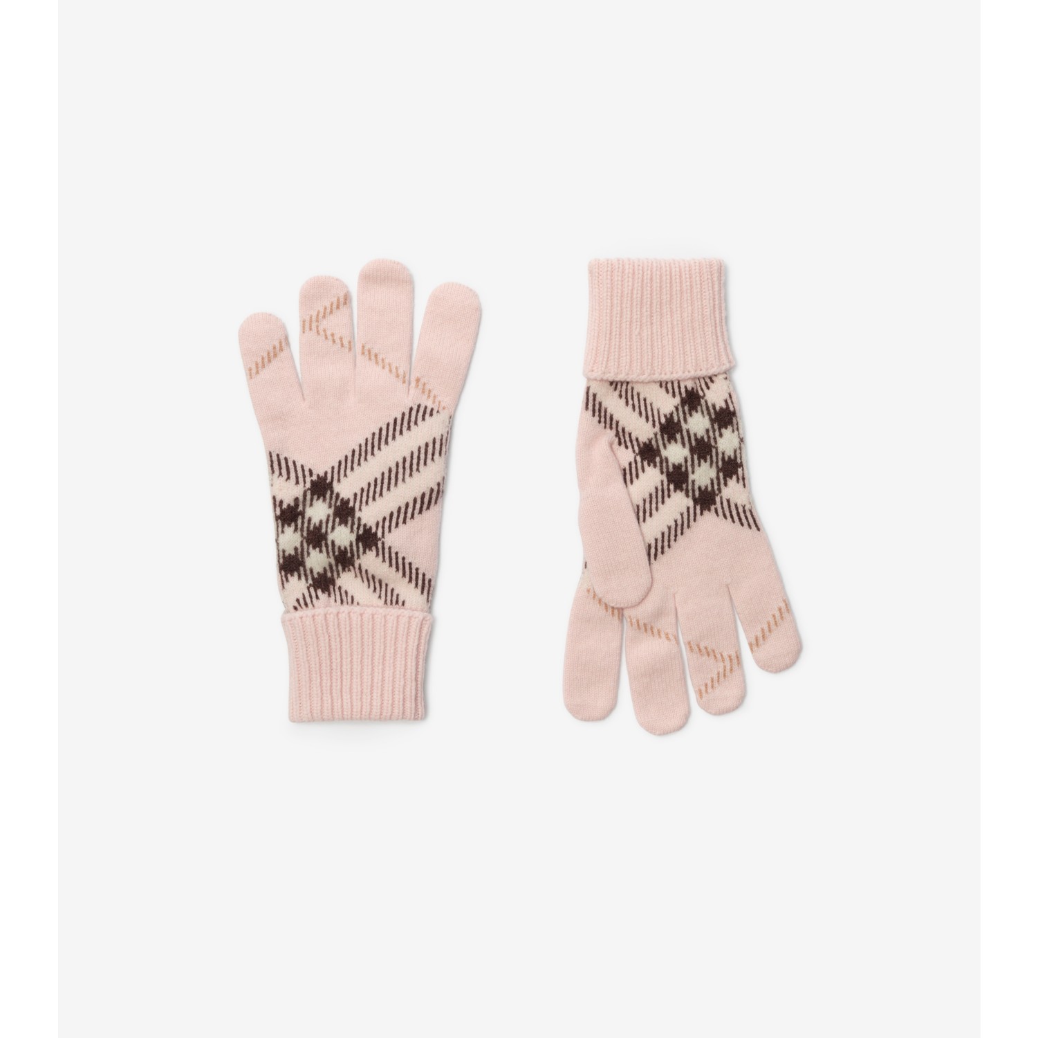 Check Cashmere Blend Gloves