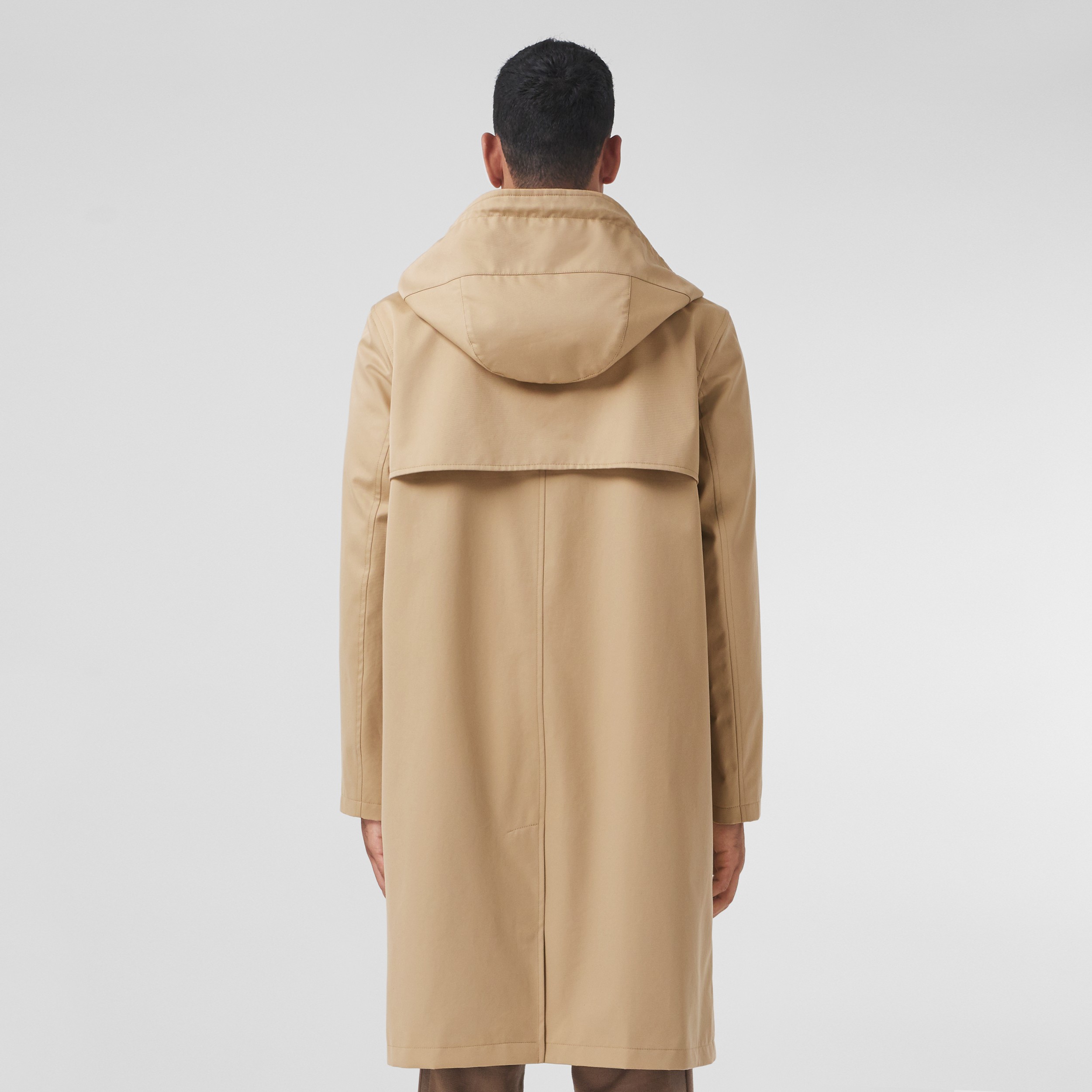 Car coat com capuz de gabardine de algodão (Mel) - Homens | Burberry® oficial - 3