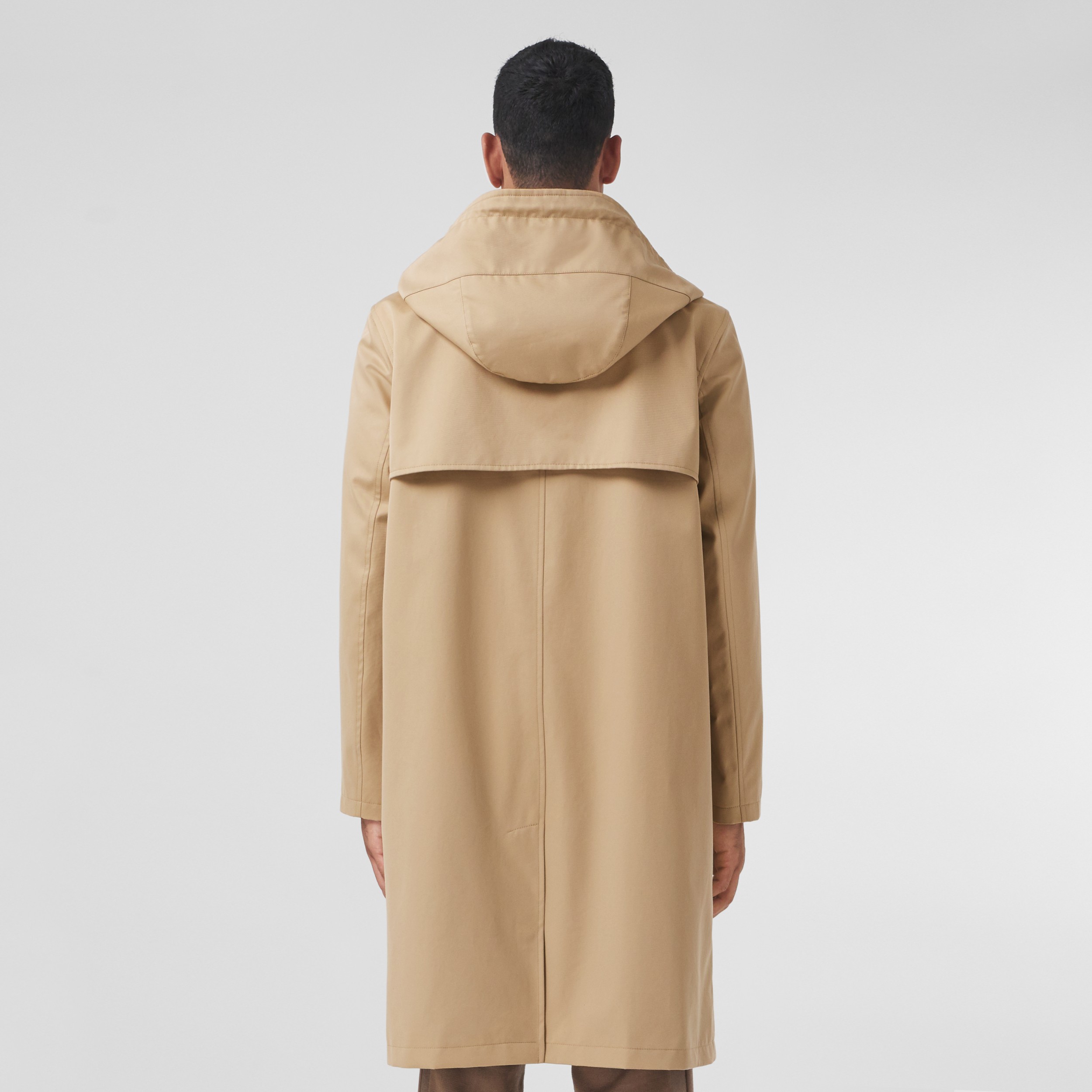 Cotton Gabardine Hooded Car Coat in Honey - Men | Burberry® Official - 3