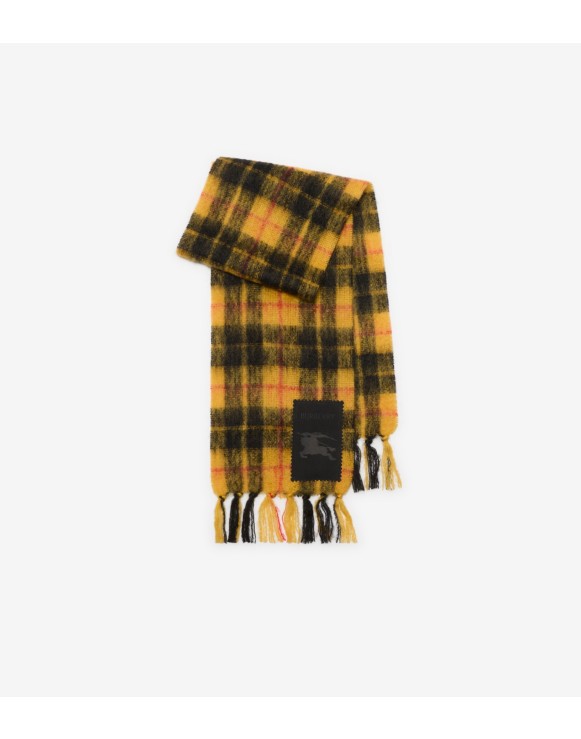 Check Mohair Wool Scarf