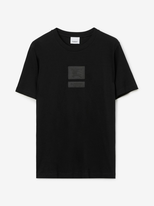 Burberry Ekd Viscose Silk T-shirt In Black