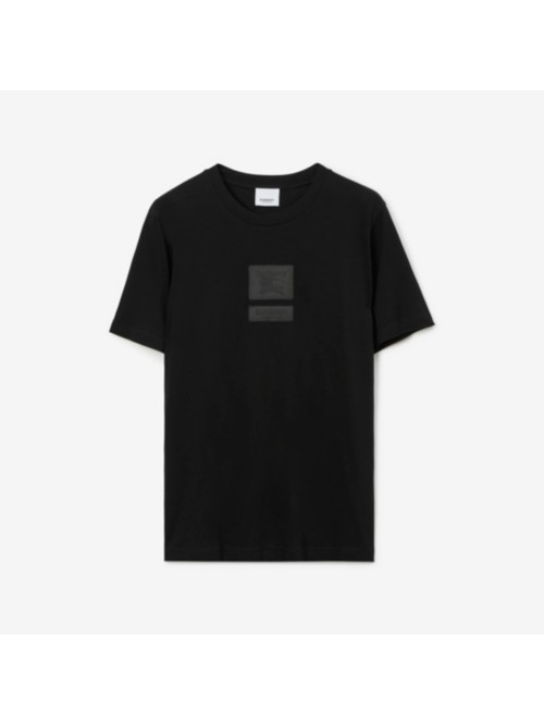 Burberry Ekd Viscose Silk T-shirt In Black