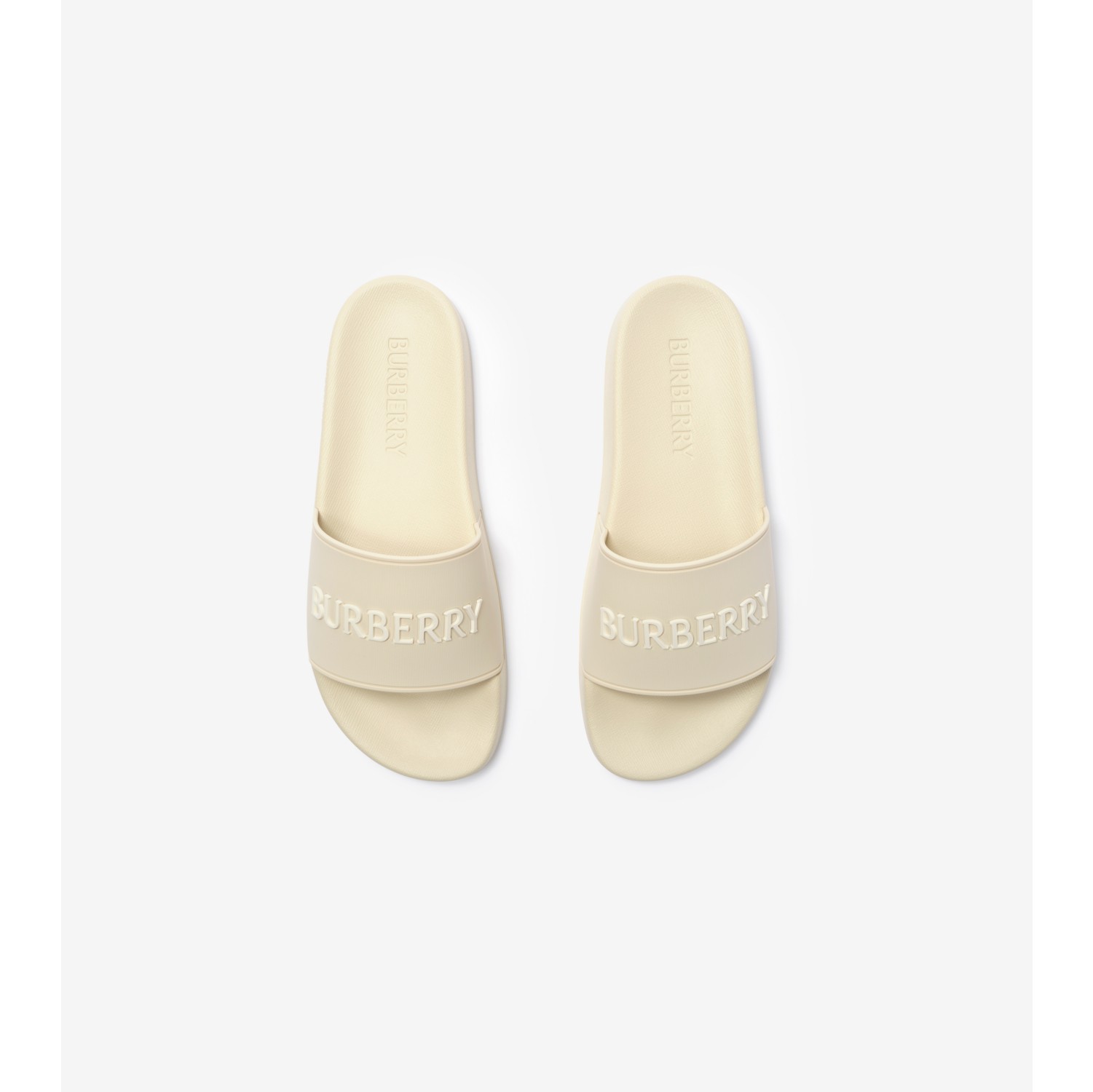 Logo Slides in Sesame white/dove beige - Women | Burberry® Official