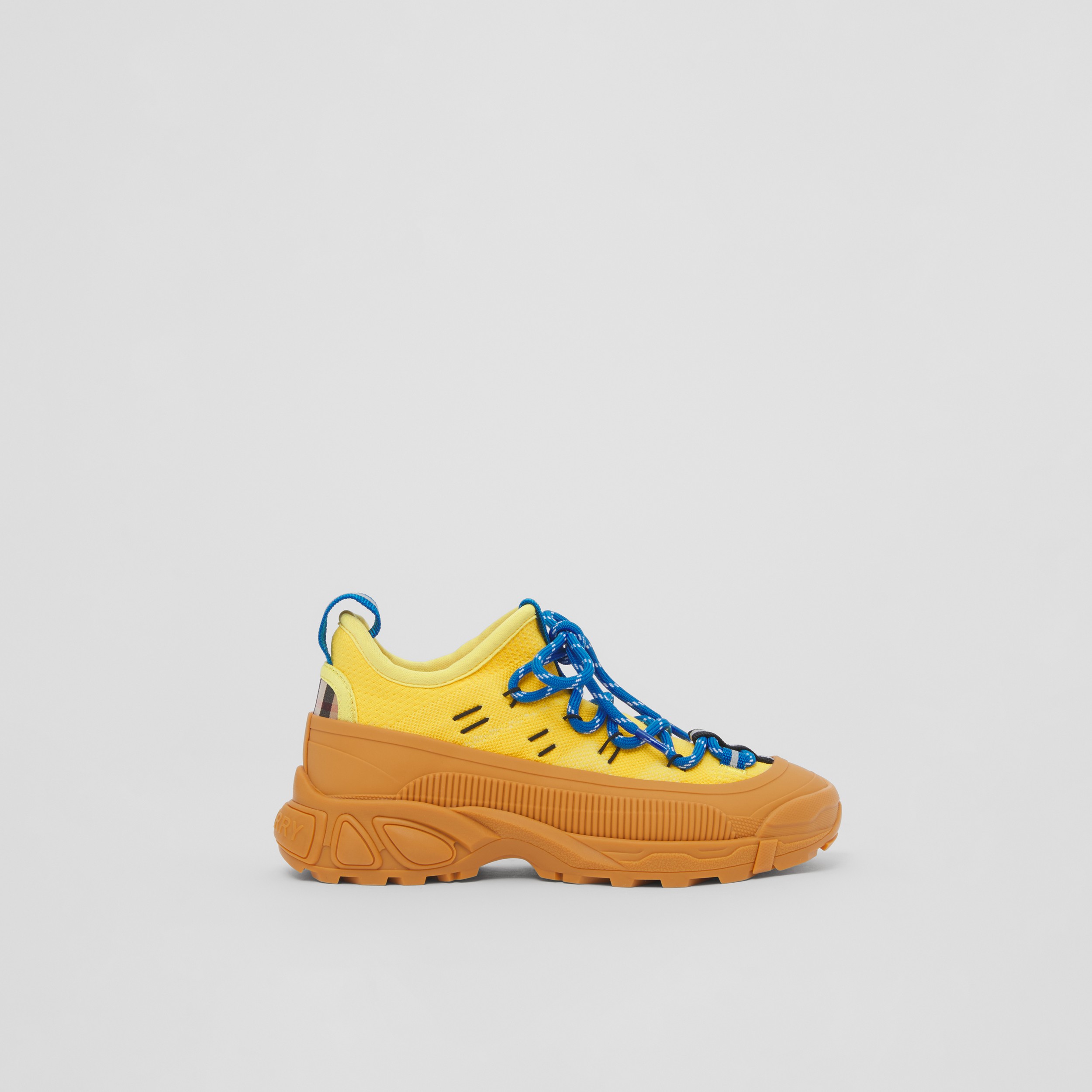 Knitted Nylon Sneakers in Acid Yellow - Children | Burberry® Official - 4