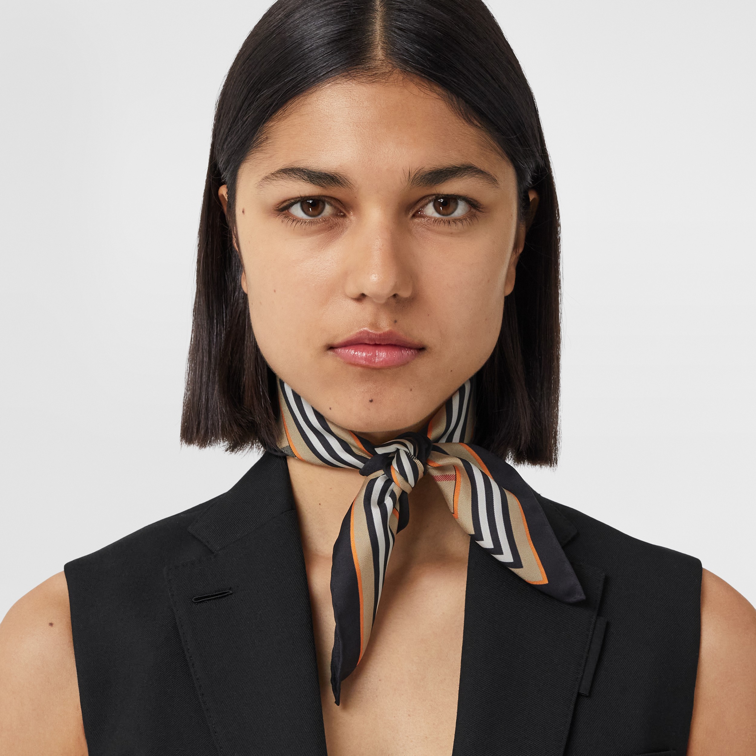 Montage Print Silk Small Square Scarf in Archive Beige | Burberry® Official - 3