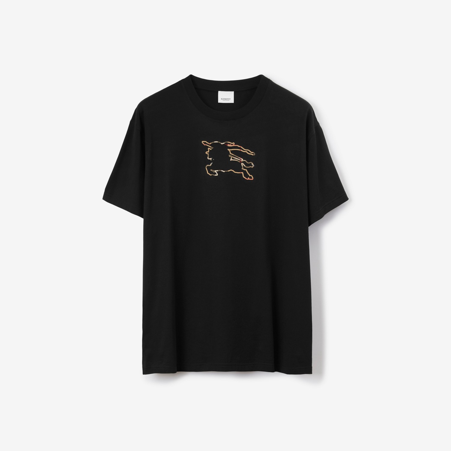 Check EKD Cotton T-shirt in Black - Men | Burberry® Official