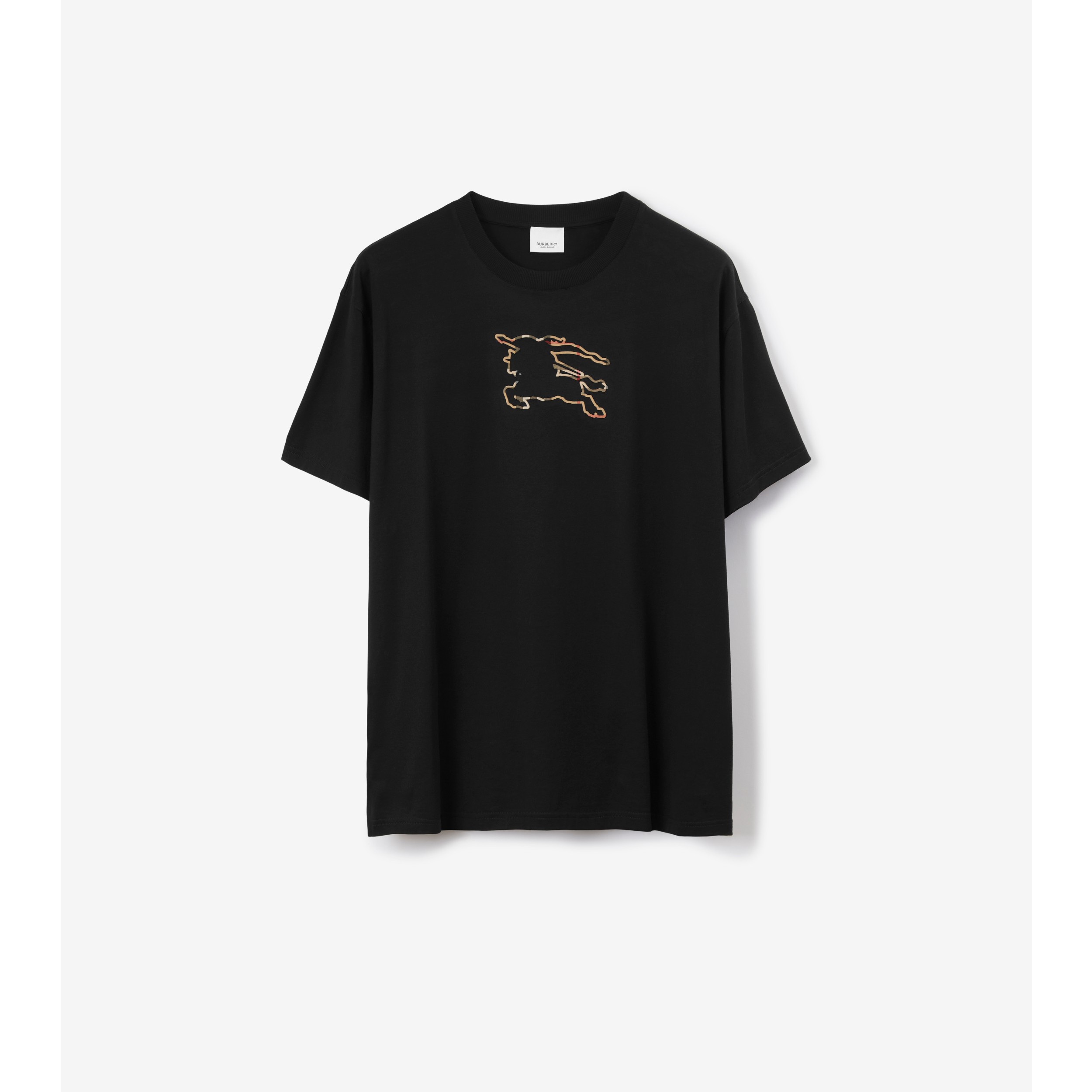 チェックEKD コットンTシャツ (ブラック) - メンズ, コットン | Burberry®公式サイト